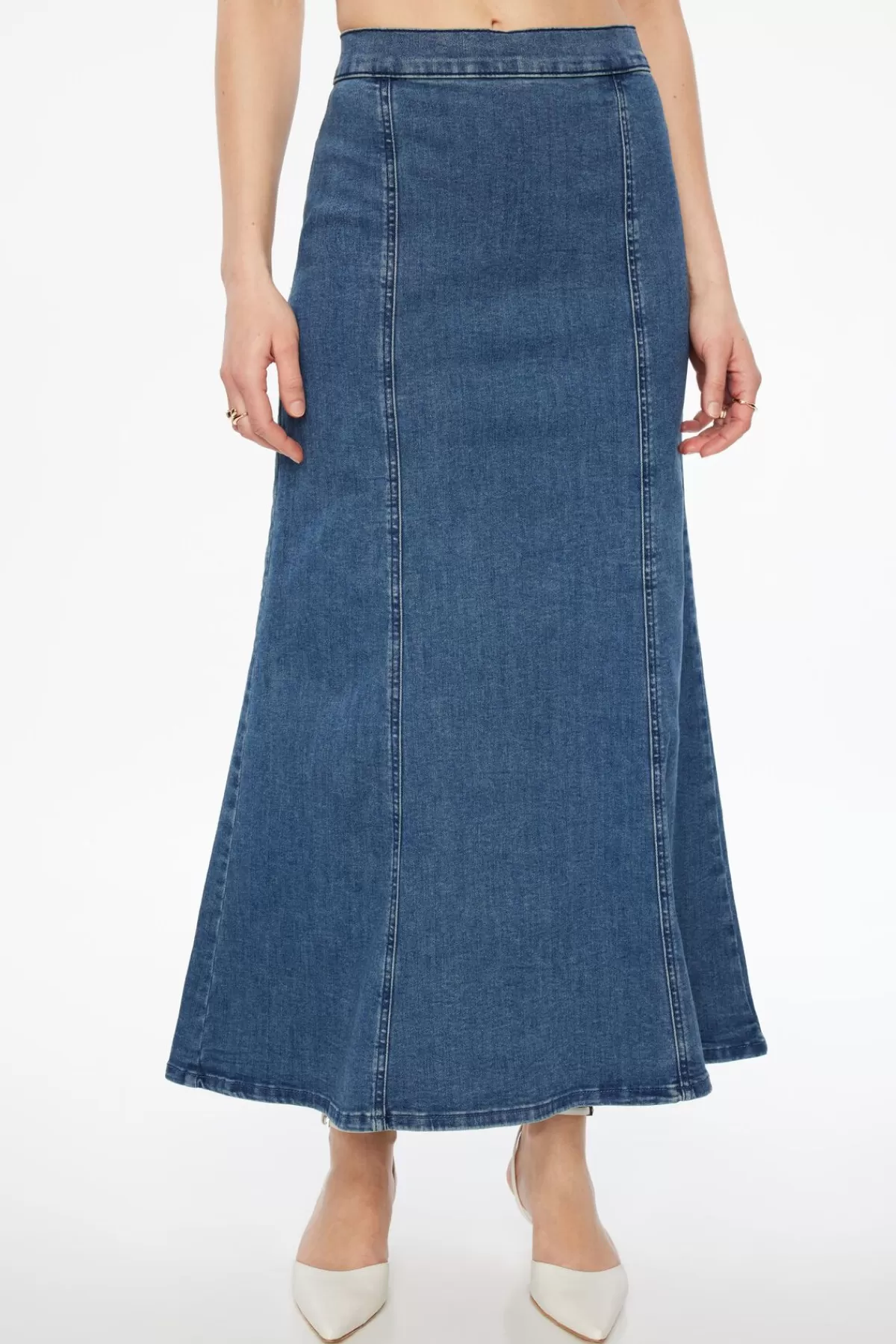 Dynamite A-Line Denim Maxi Skirt Blue Cheap