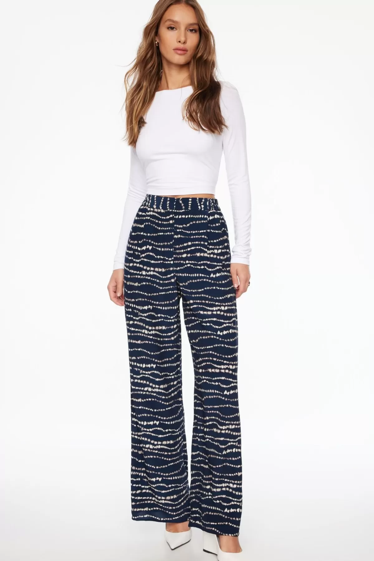 Dynamite Anika Wide Leg Pants Blue Sale