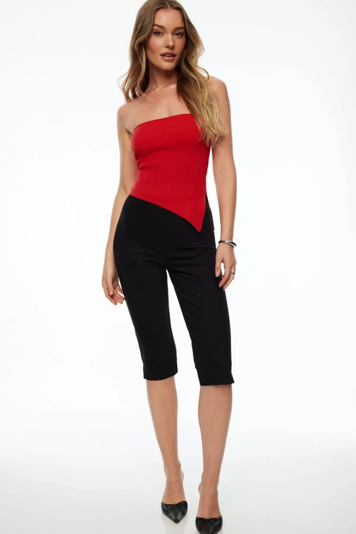 Dynamite Asymmetric Tube Top Red Clearance