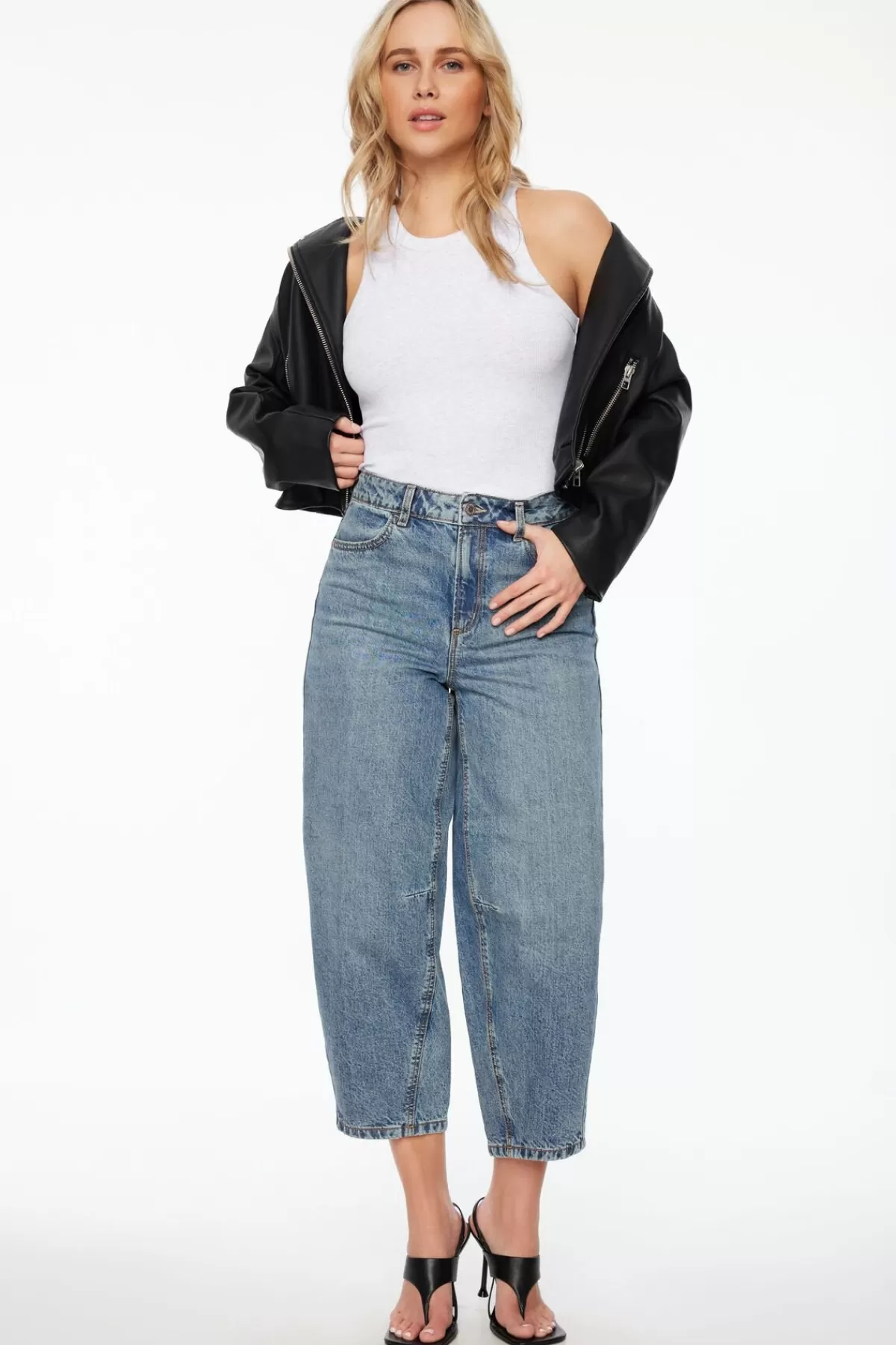 Dynamite Blair Barrel Leg Jeans Blue Sale