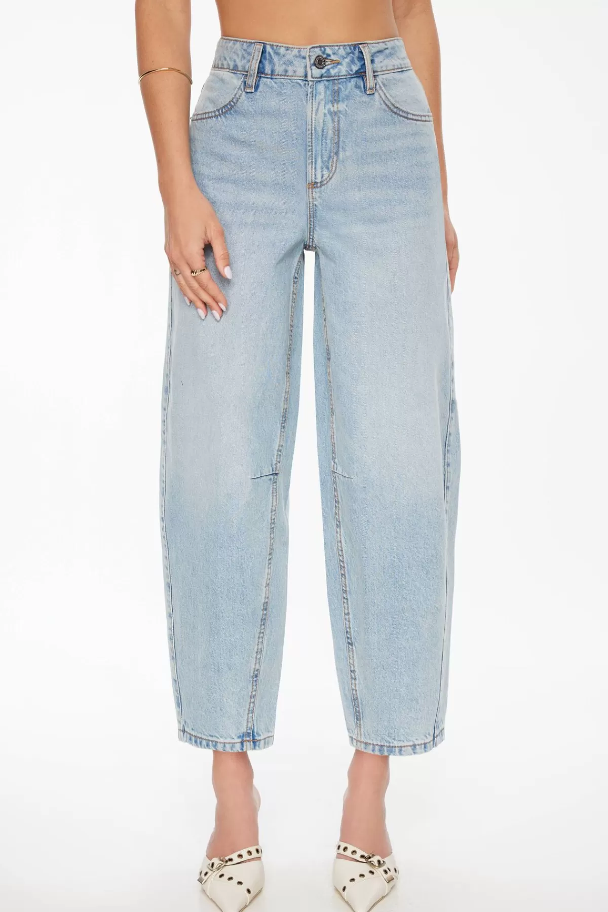 Dynamite Blair Barrel Leg Jeans Blue Online