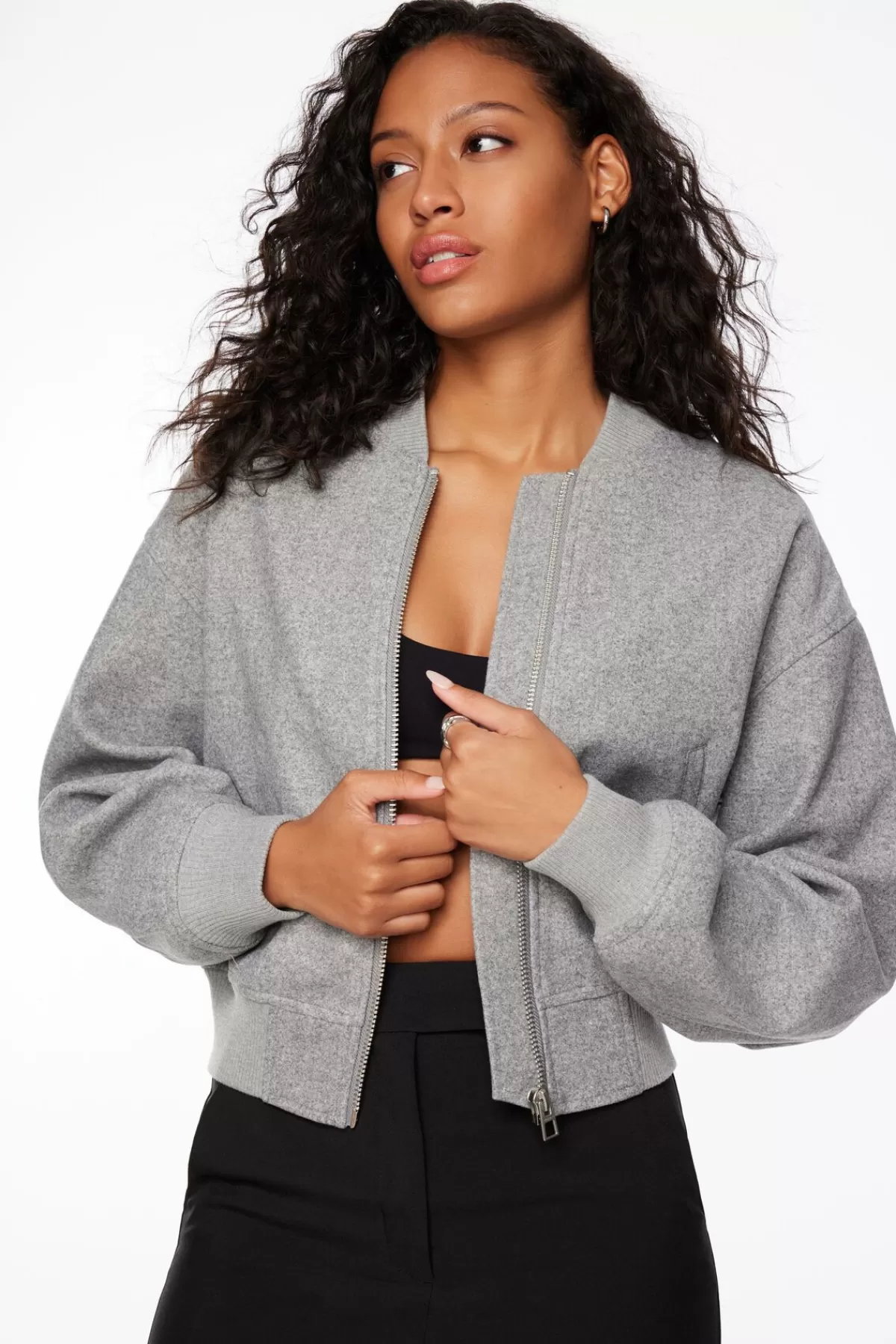 Dynamite Bomber Jacket Gray Clearance