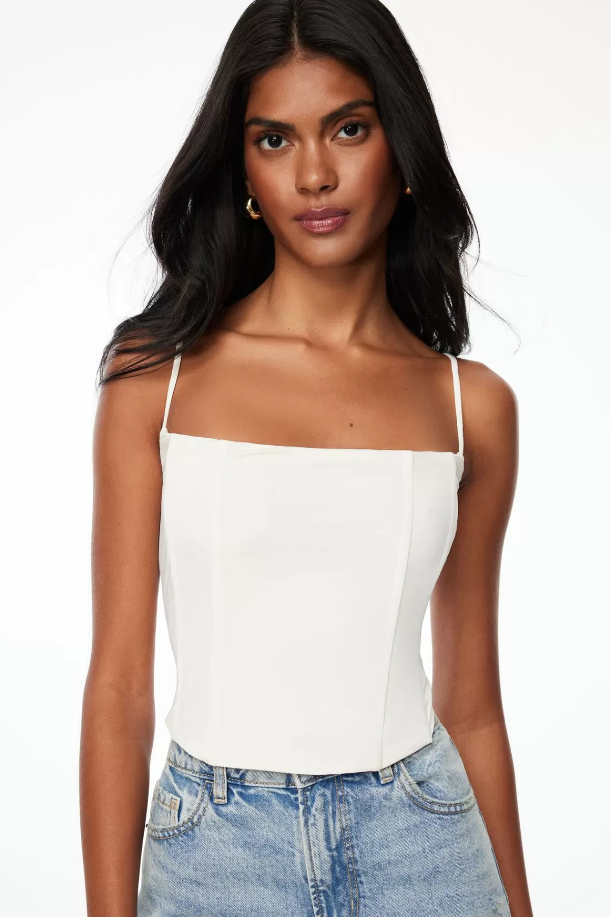 Dynamite Bustier Top With Boning White Best Sale