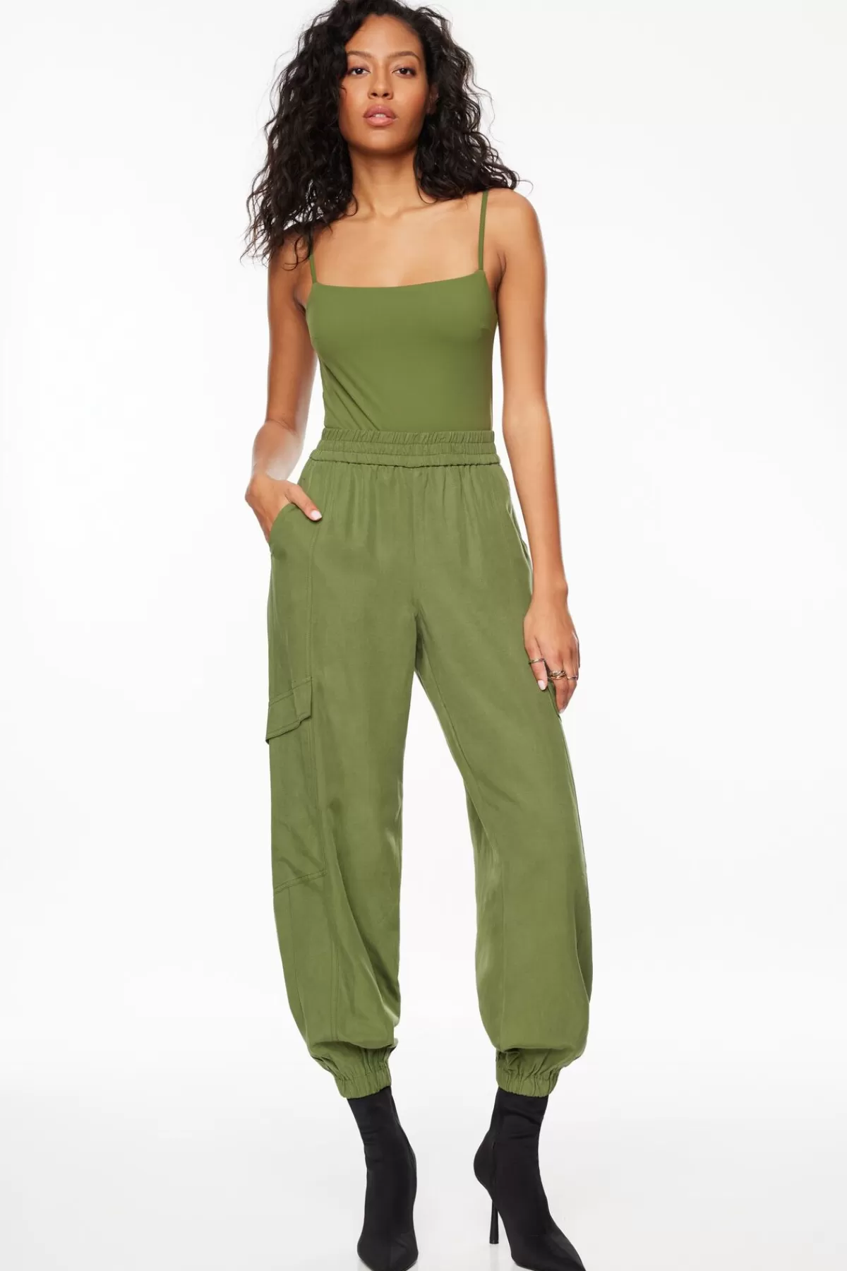 Dynamite Daria Utility Jogger Pants Green Clearance