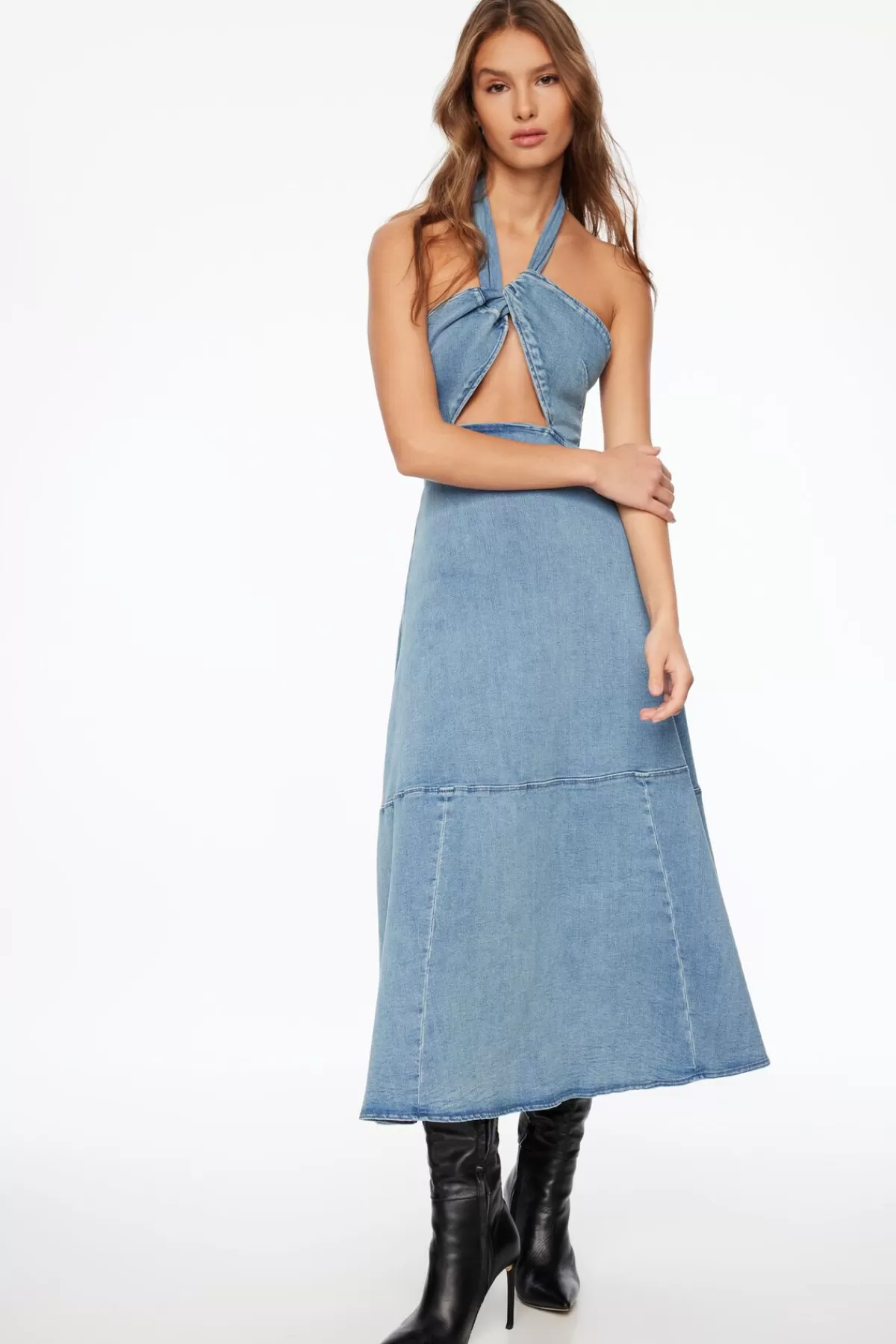 Dynamite Denim Midi Dress Blue Cheap