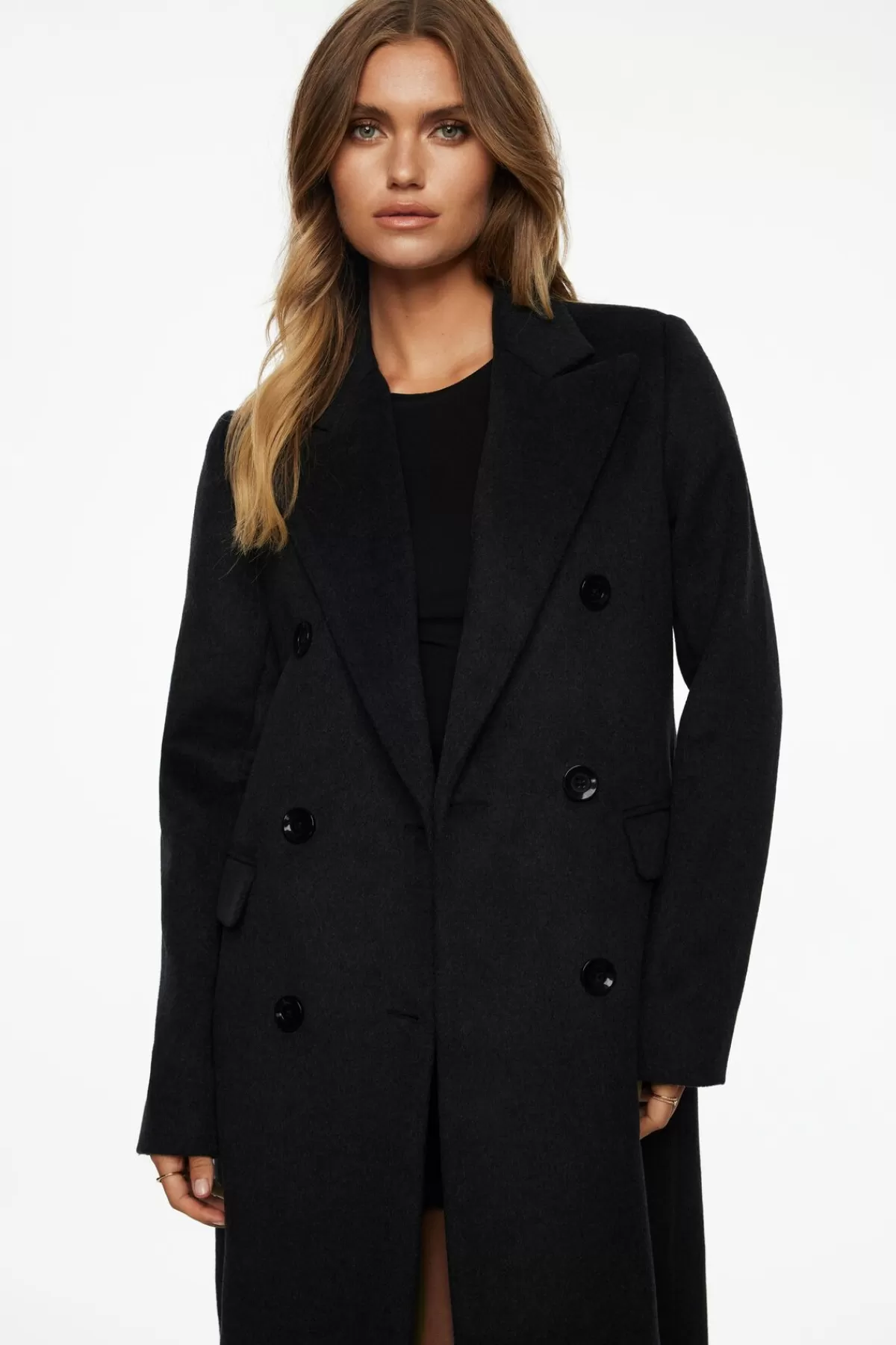 Dynamite Double Breasted Wool Coat Gray Flash Sale