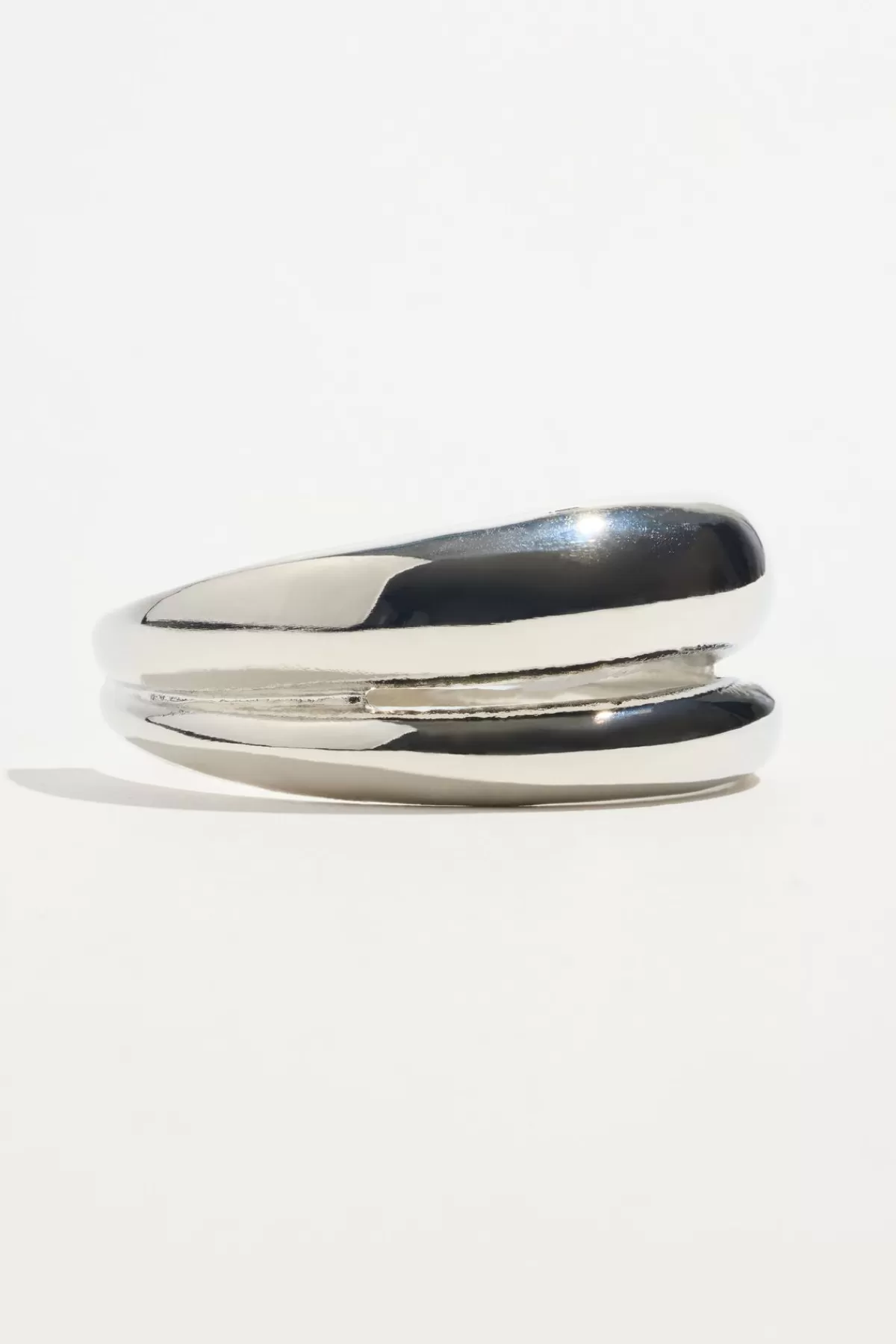 Dynamite Double Curved Cuff Bracelet Gray Flash Sale