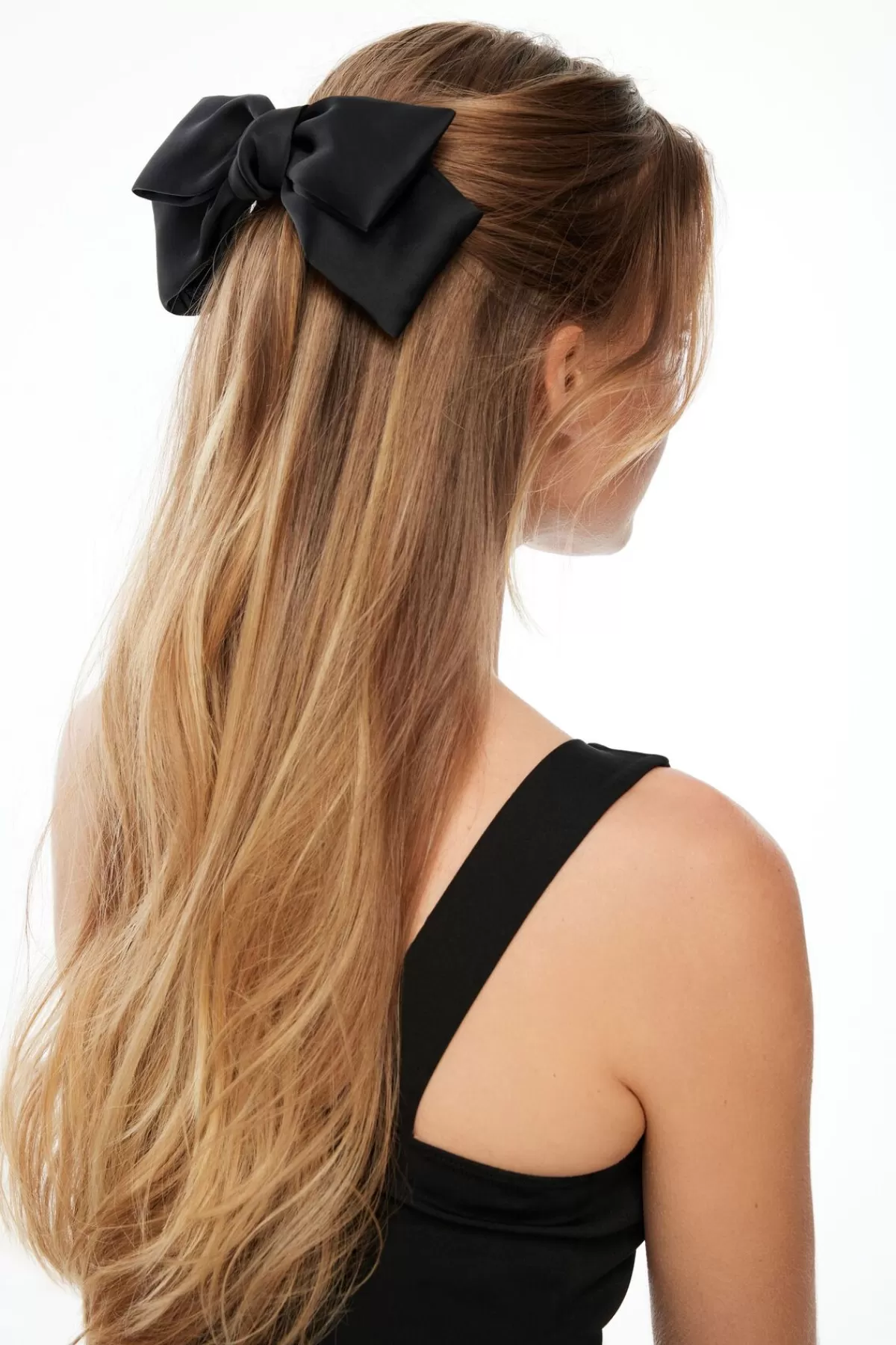 Dynamite Double Floppy Bow Hair Clip Black Cheap