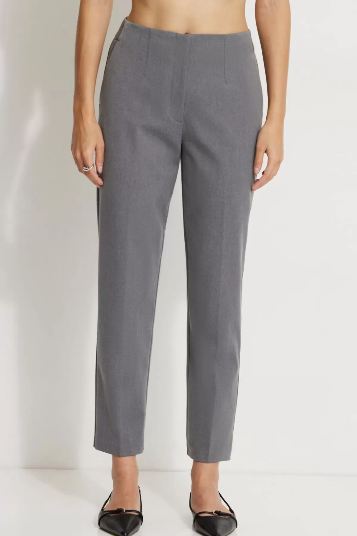 Dynamite Emily Tailored Slim Ankle Pants Gray Cheap