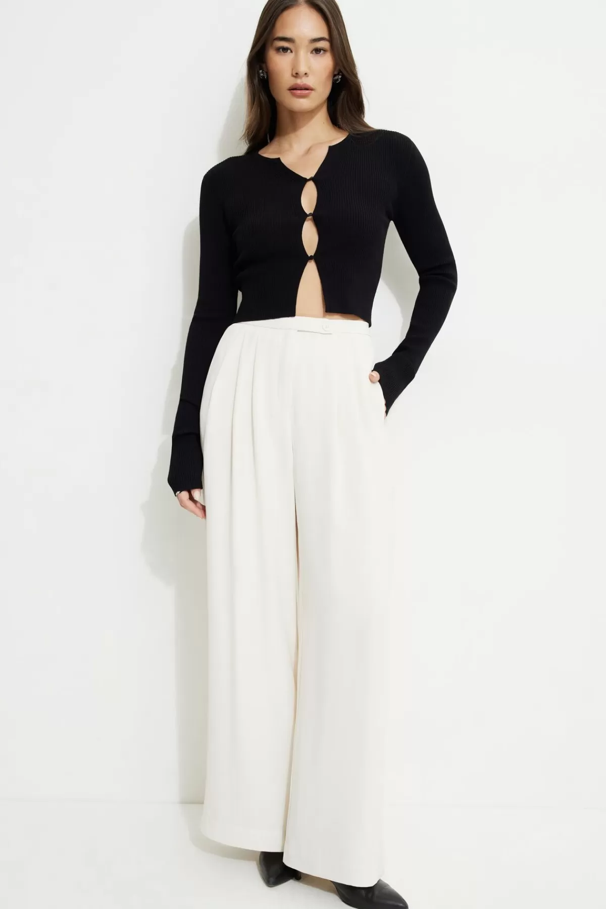 Dynamite Fluid Wide Leg Pants Beige Fashion