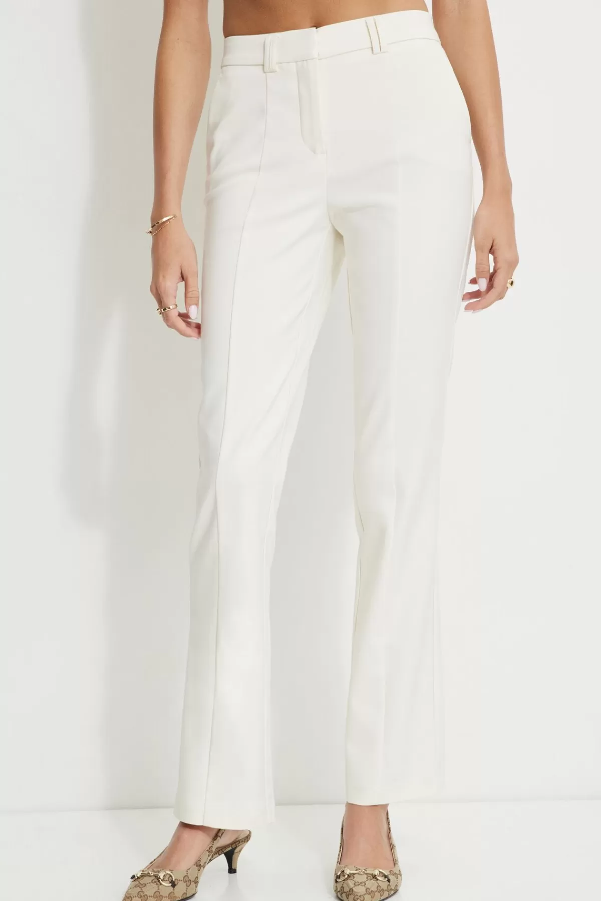 Dynamite Front Seam Bootcut Pants White Best