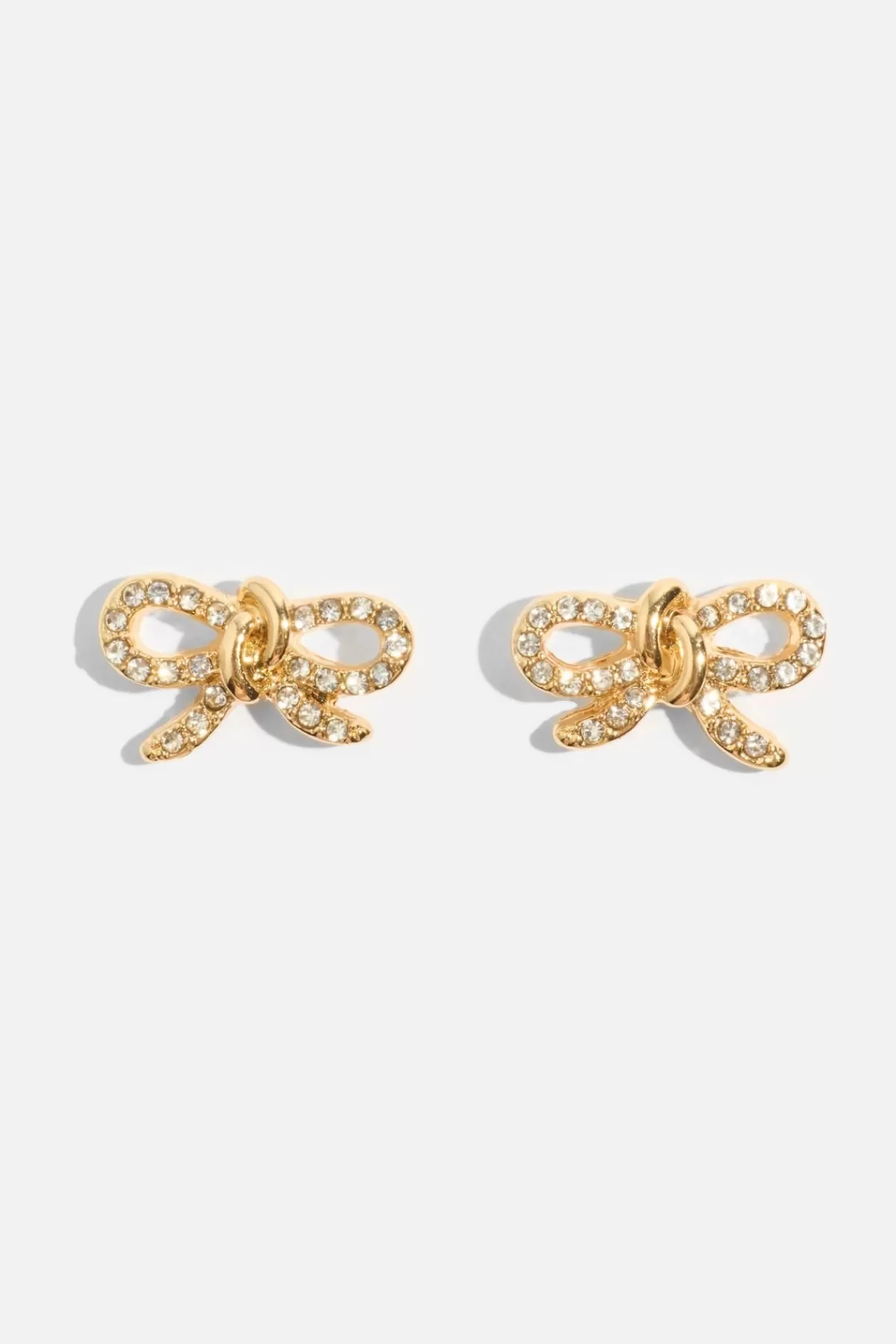 Dynamite Gem Knotted Bow Earrings White Clearance