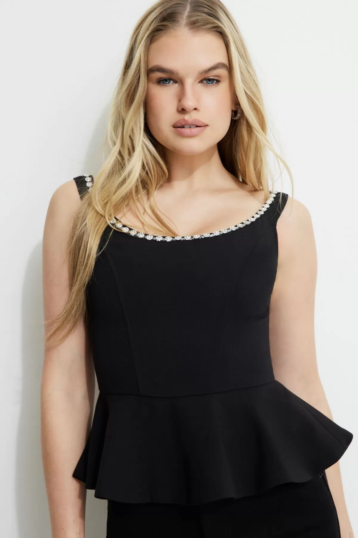 Dynamite Gemstone Off Shoulder Corset Top Black New