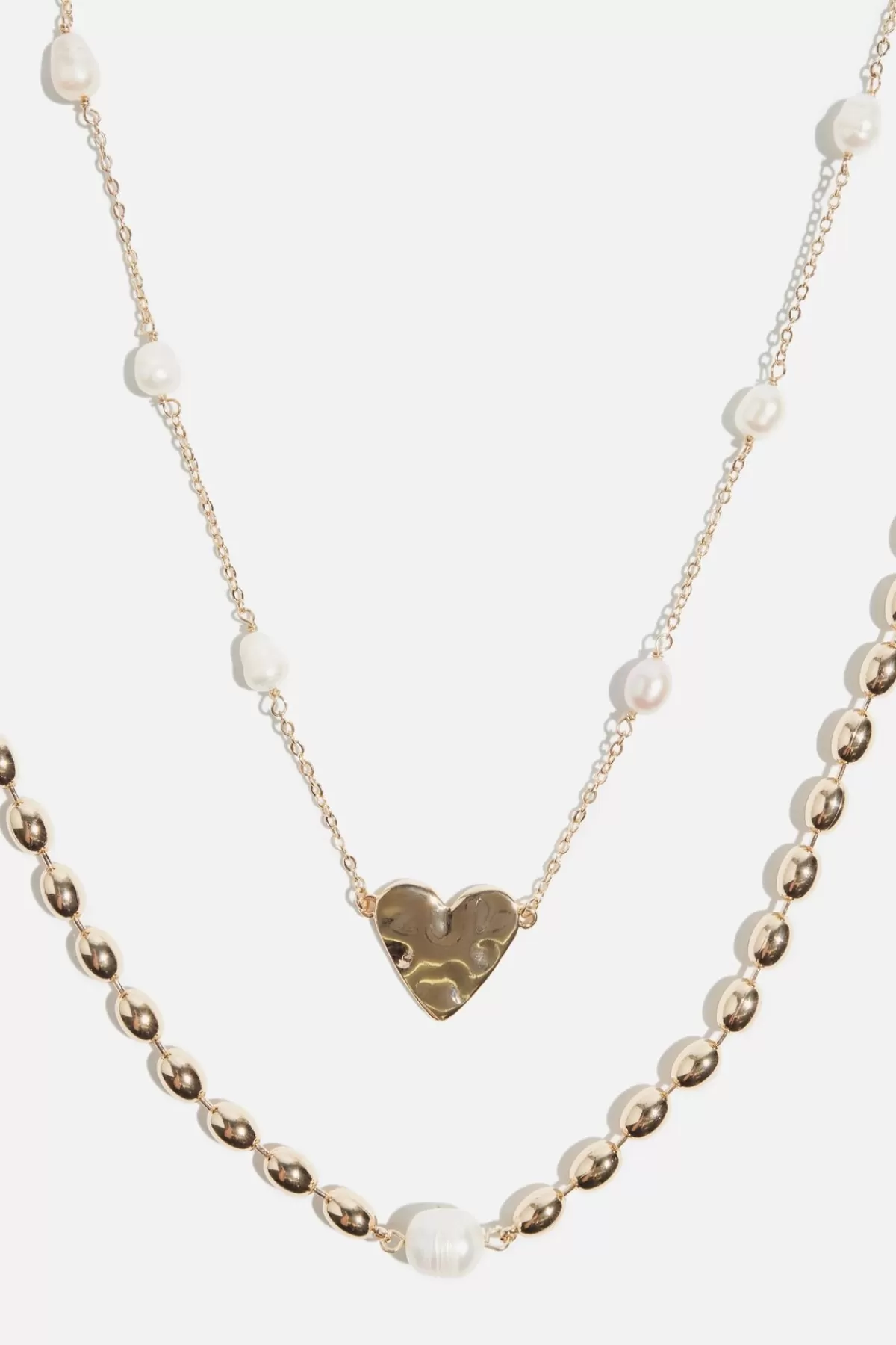 Dynamite Heart Pearl Necklace Set White Best