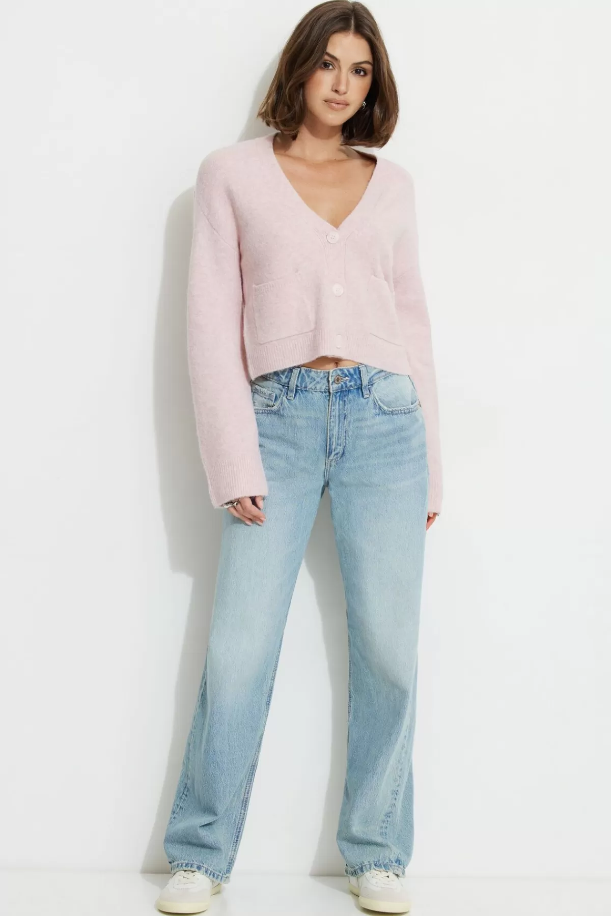 Dynamite Heavenlyarn™ Abbey Cropped Cardigan Pink Online