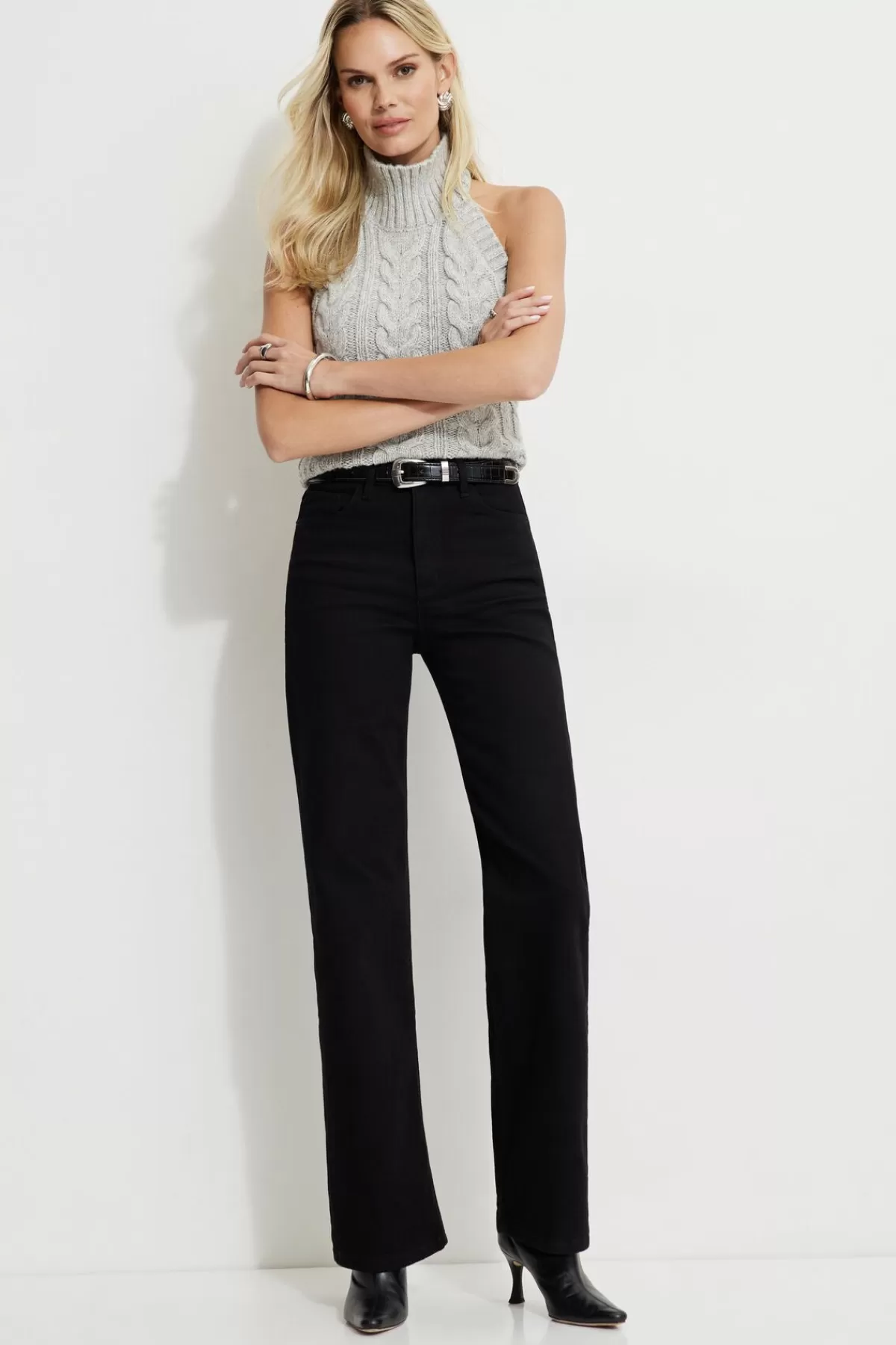 Dynamite Heidi Wide Leg Jeans Black Hot