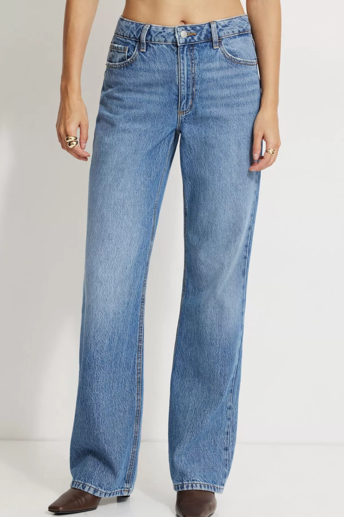 Dynamite Heidi Wide Leg Jeans Blue Hot