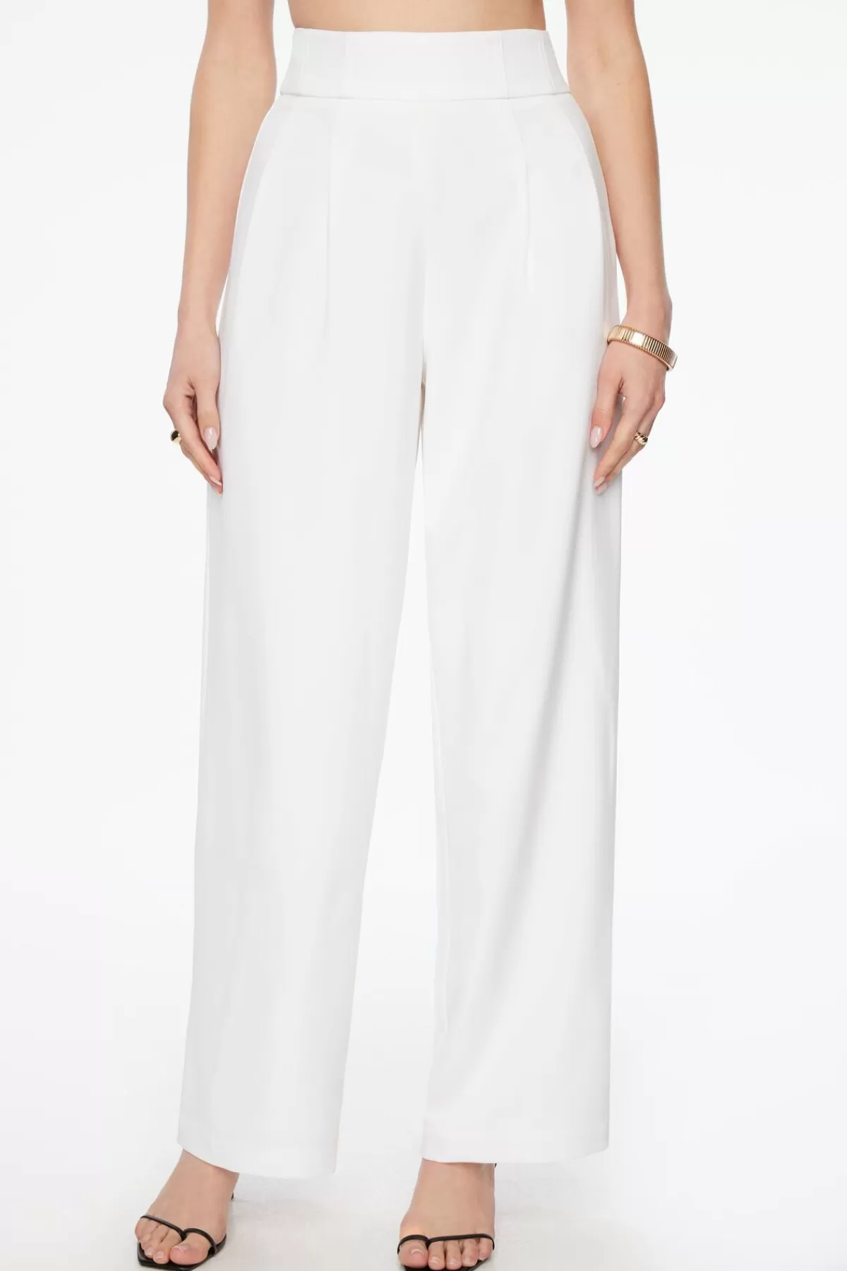 Dynamite High Waisted Wide Leg Pants White Clearance