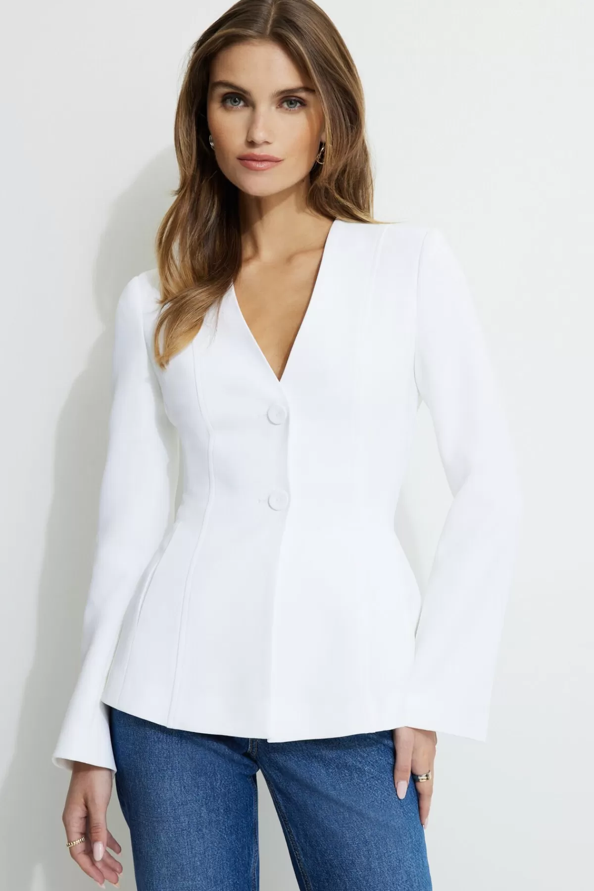 Dynamite Hourglass Blazer White Flash Sale