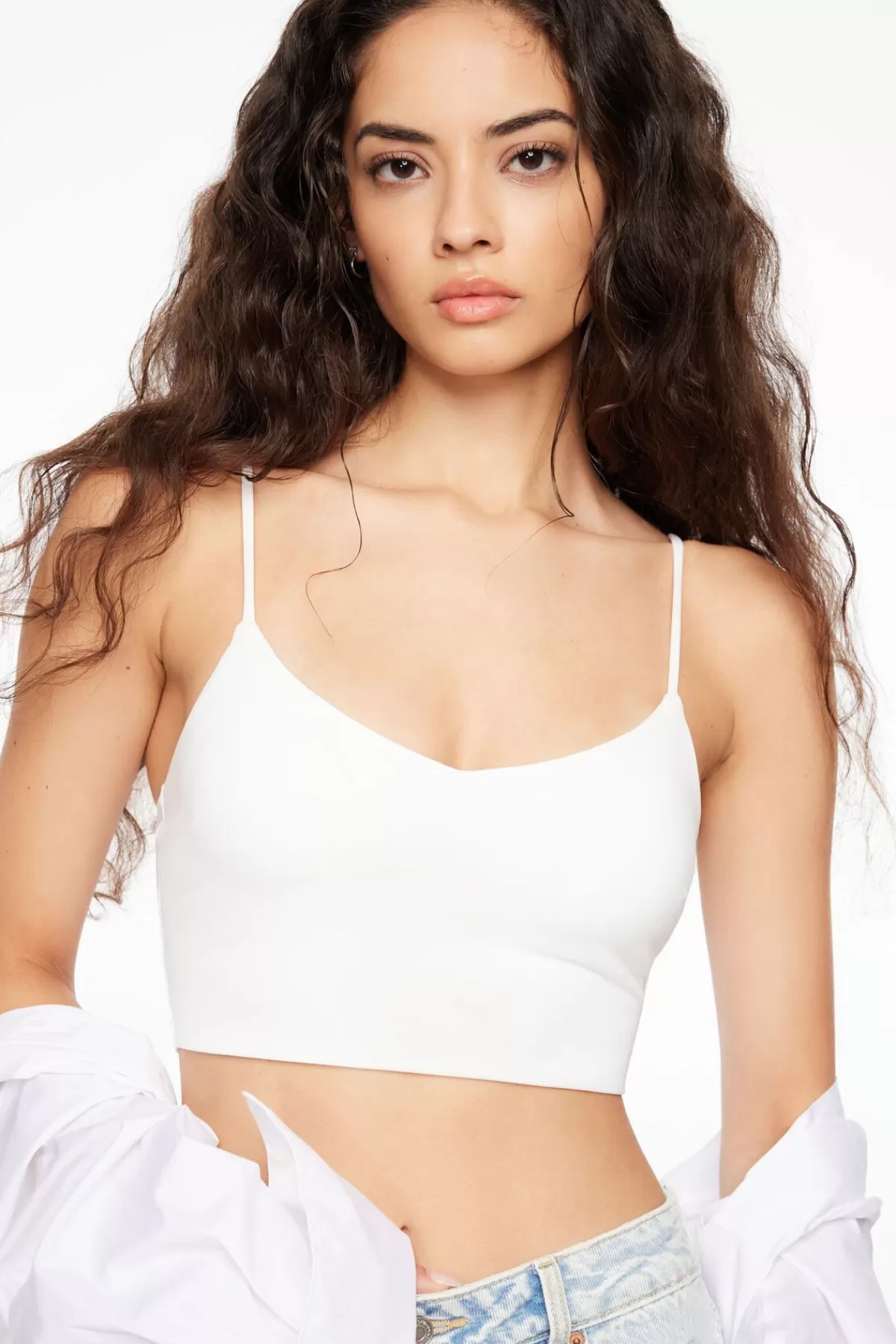 Dynamite Kai Sculpt Crop Top White Outlet