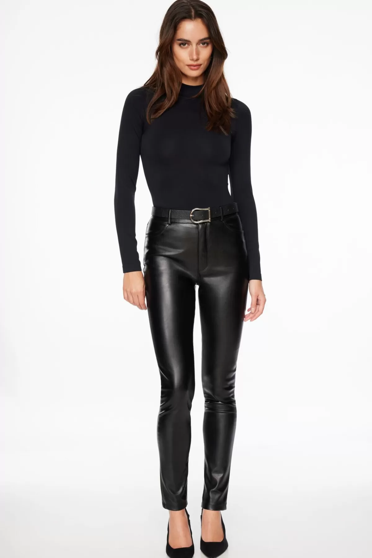 Dynamite Kate Faux Leather Skinny Pants Black Online