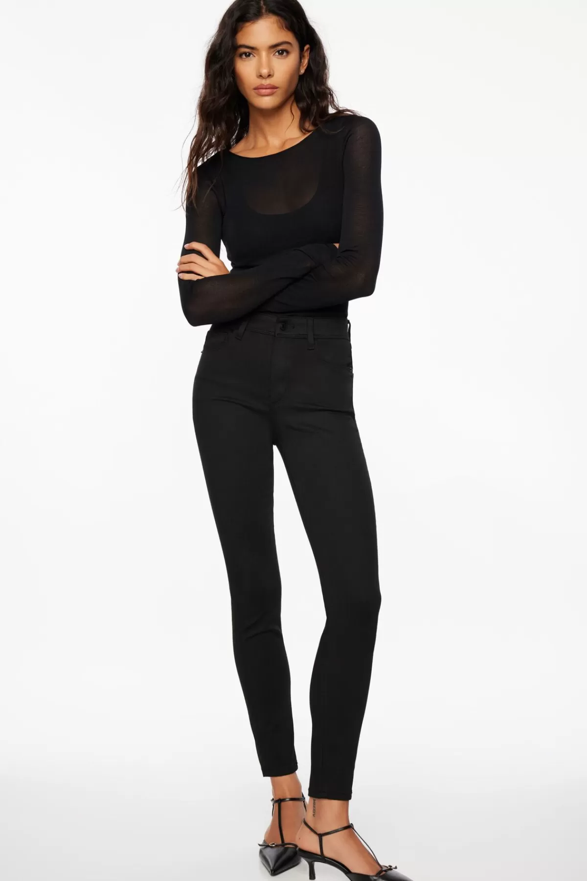 Dynamite Kate High Waisted Skinny Jeans Black Cheap