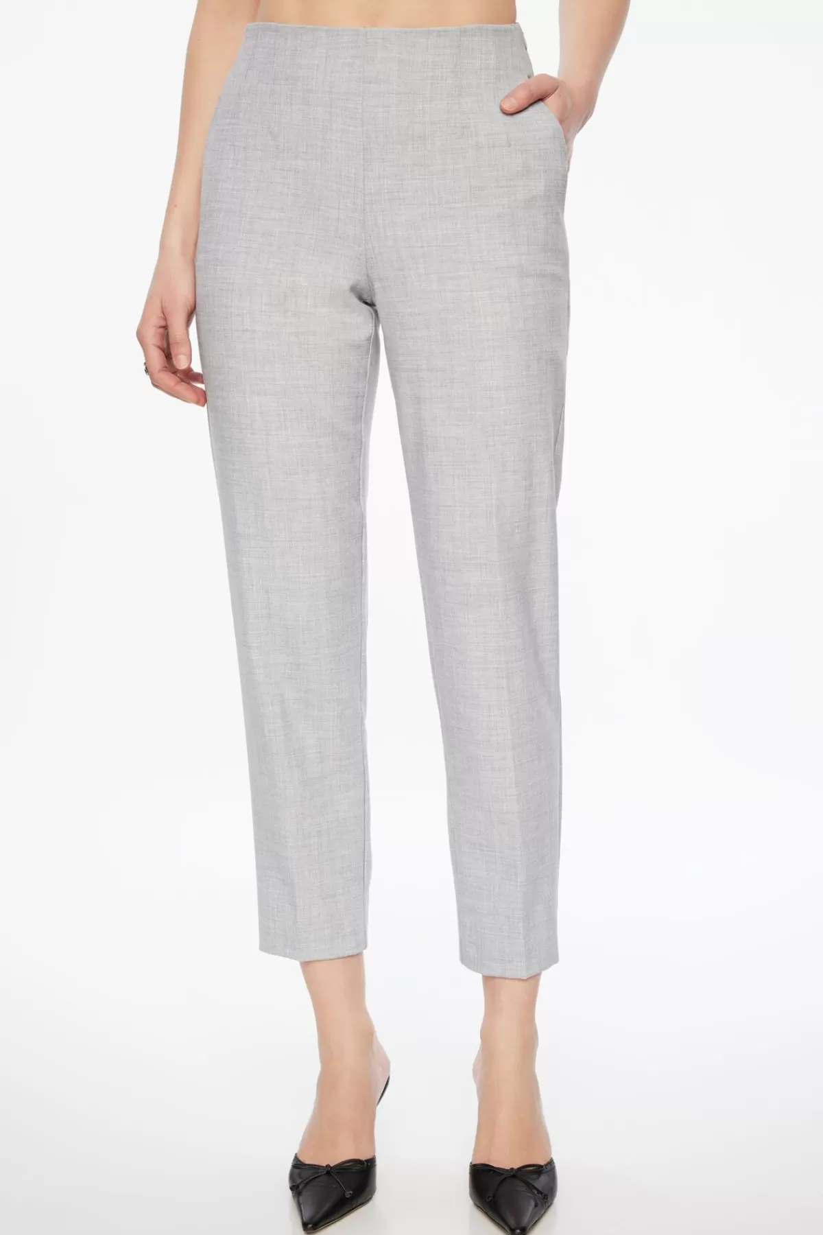 Dynamite Kendall Side Zip Slim Pants Gray Clearance