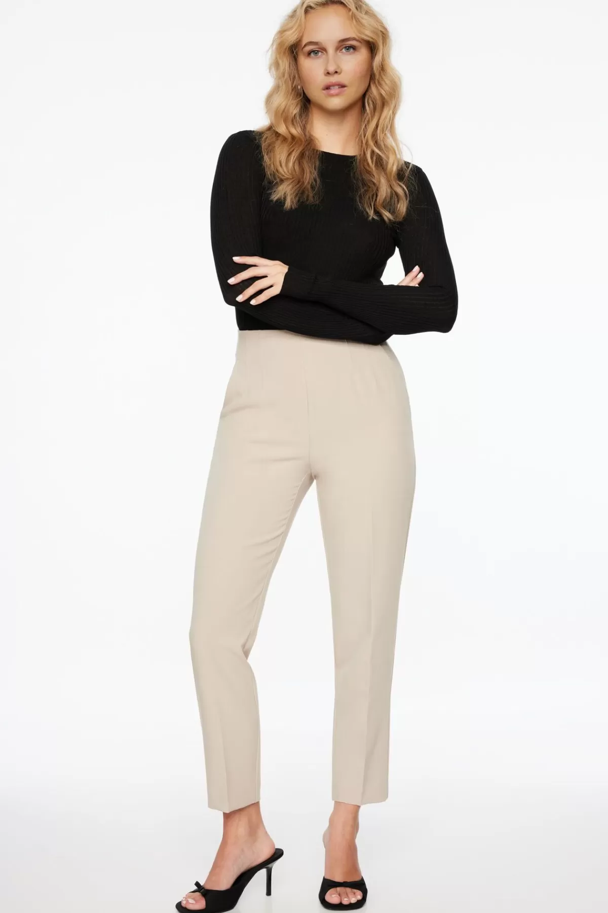 Dynamite Kendall Slim Side Zip Pants Brown Fashion