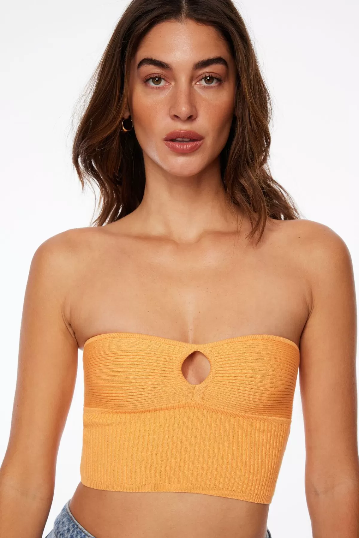 Dynamite Keyhole Tube Top Orange Outlet