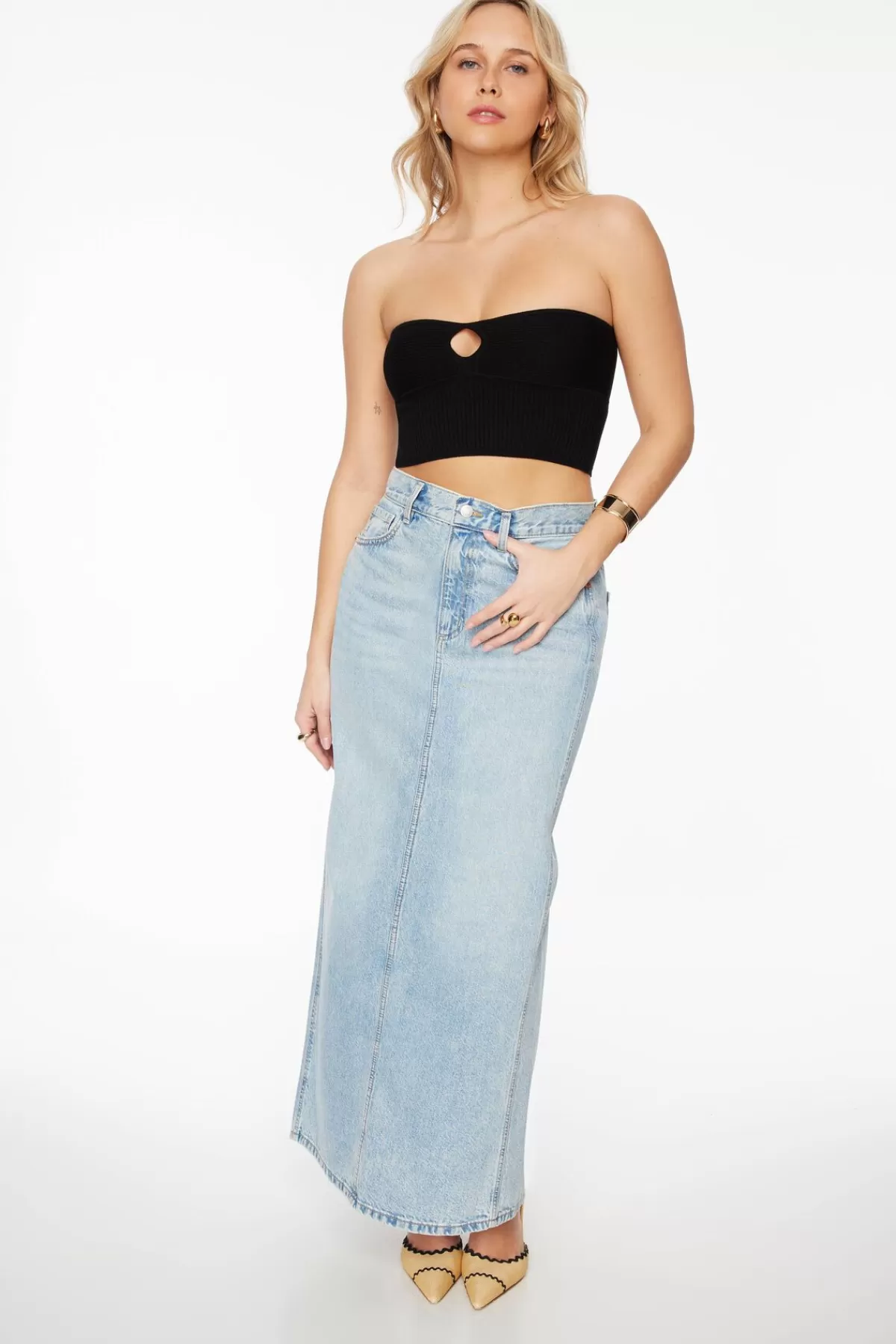 Dynamite Keyhole Tube Top Black Store