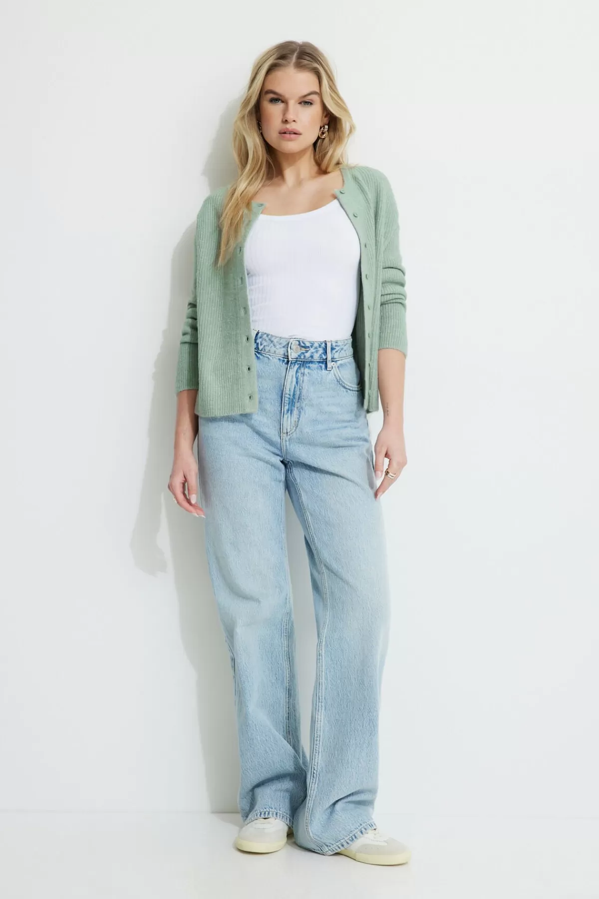 Dynamite Light Boxy Cardigan Green Cheap