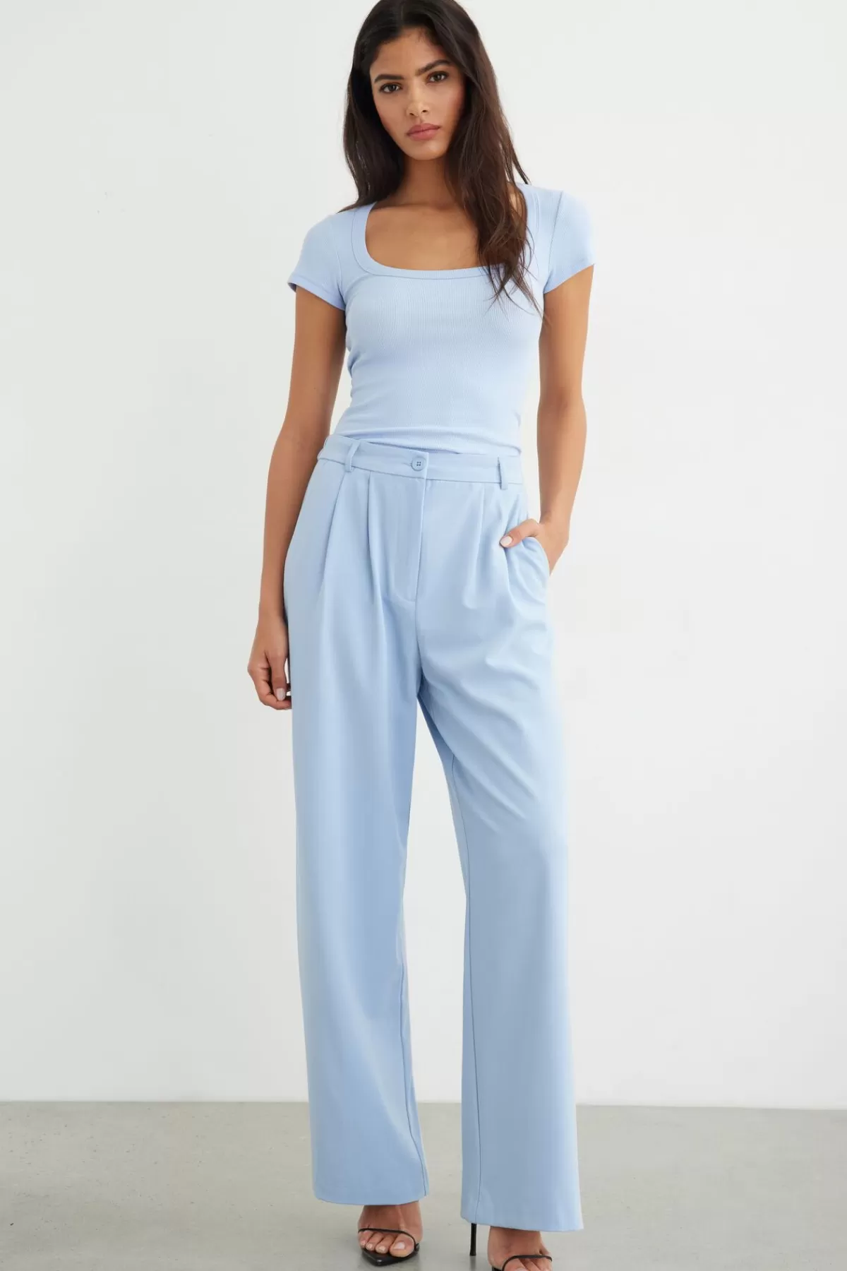 Dynamite Lila Straight Pants Blue Discount