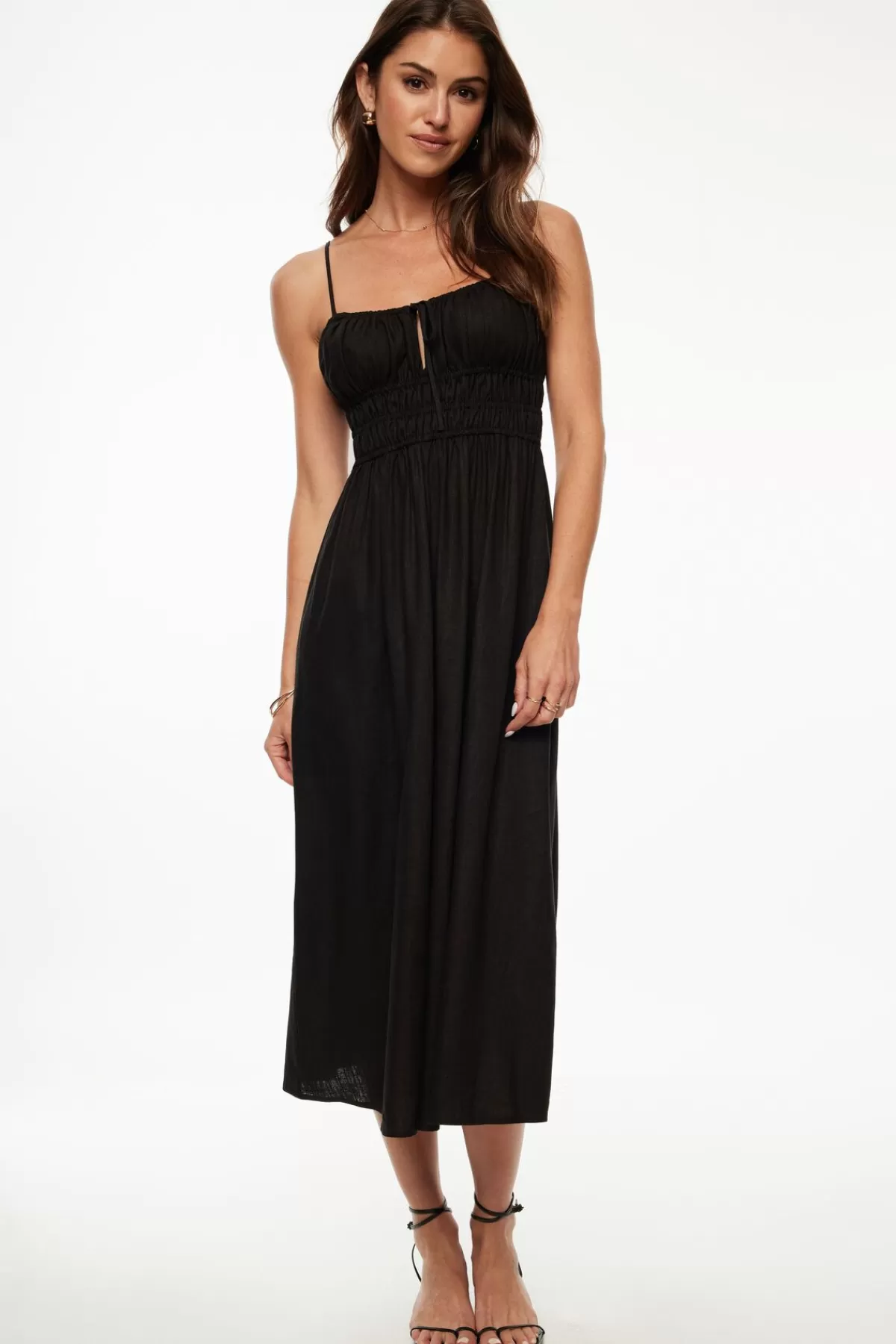 Dynamite Linen Maxi Dress Black Best