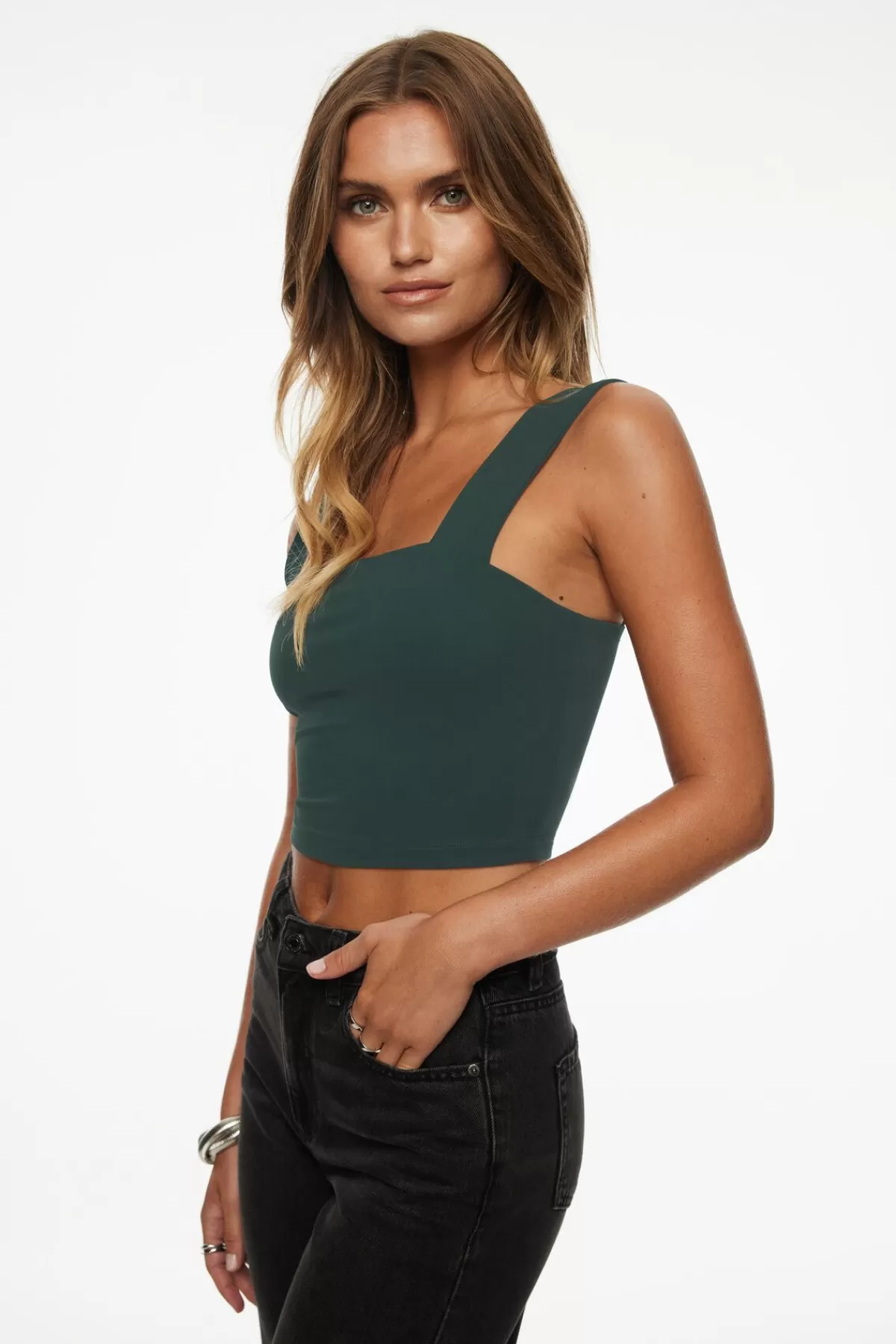 Dynamite Lota Sculpt Tank Top Green Clearance