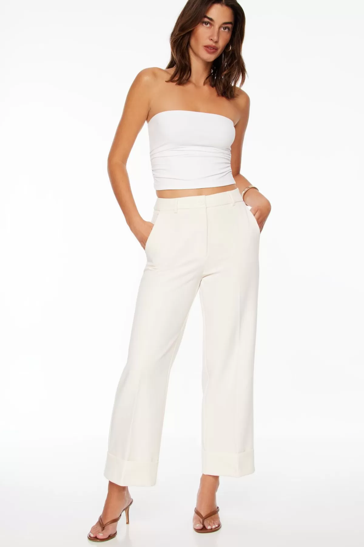 Dynamite Max Cuffed Ankle Pants White Online