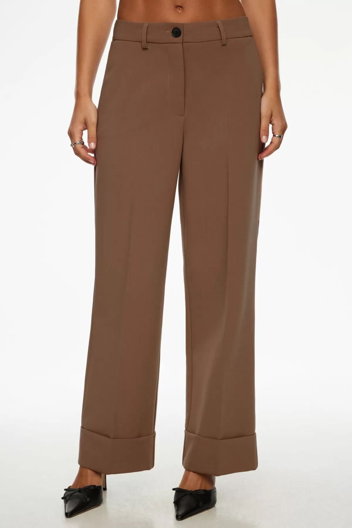 Dynamite Max Cuffed Ankle Pants Brown Cheap