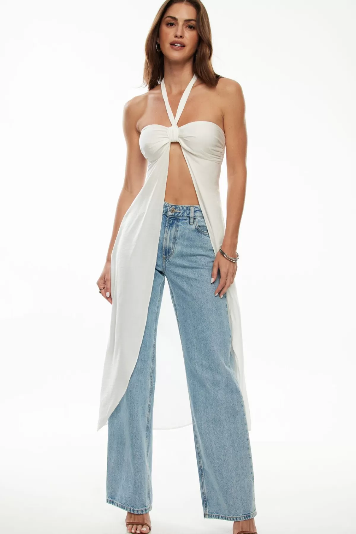 Dynamite Maxi Halter Top White Cheap