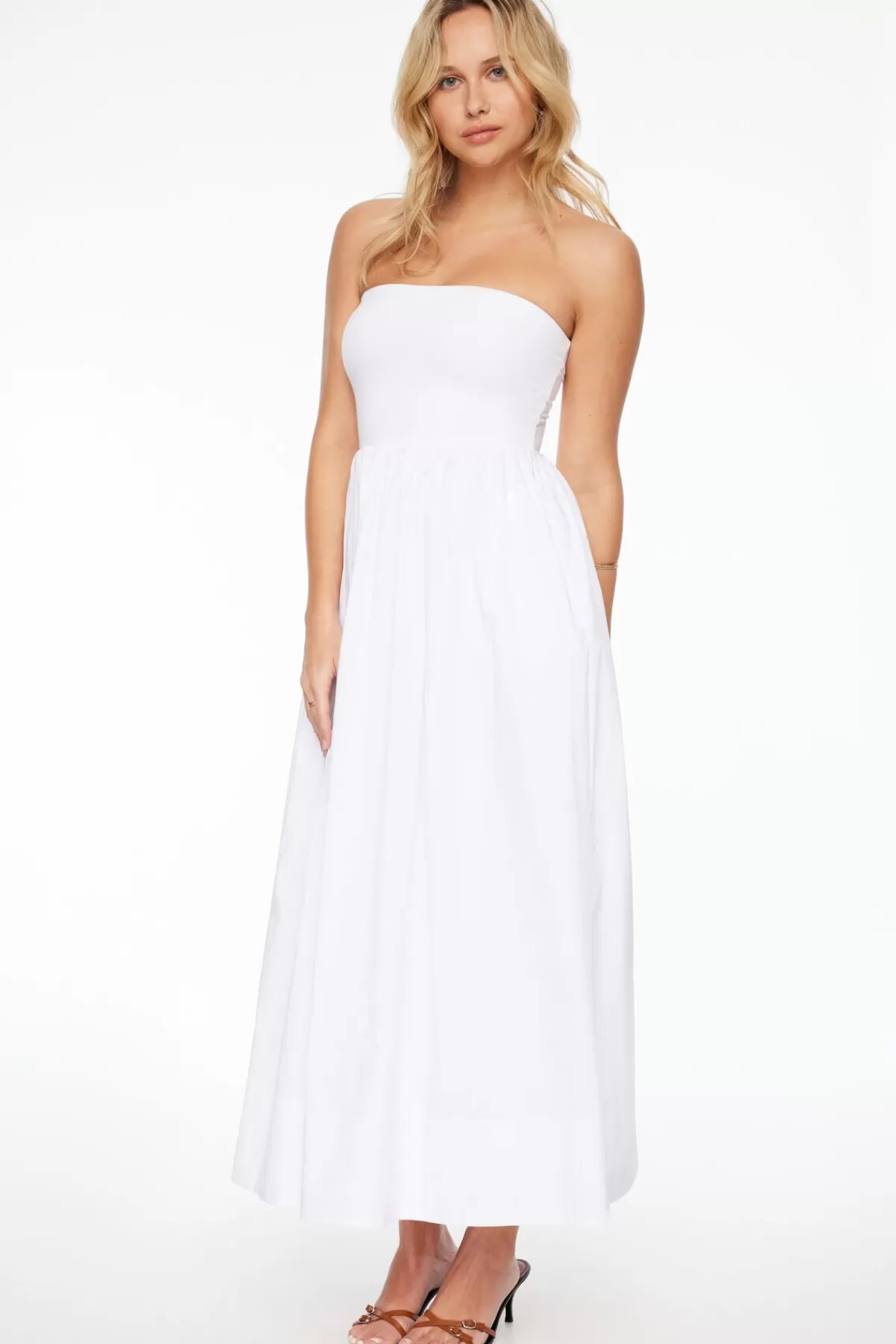 Dynamite Mix Media Maxi Tube Dress White Best