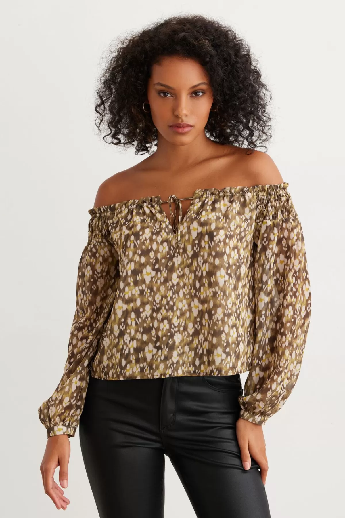 Dynamite Off The Shoulder Blouse Green Best Sale