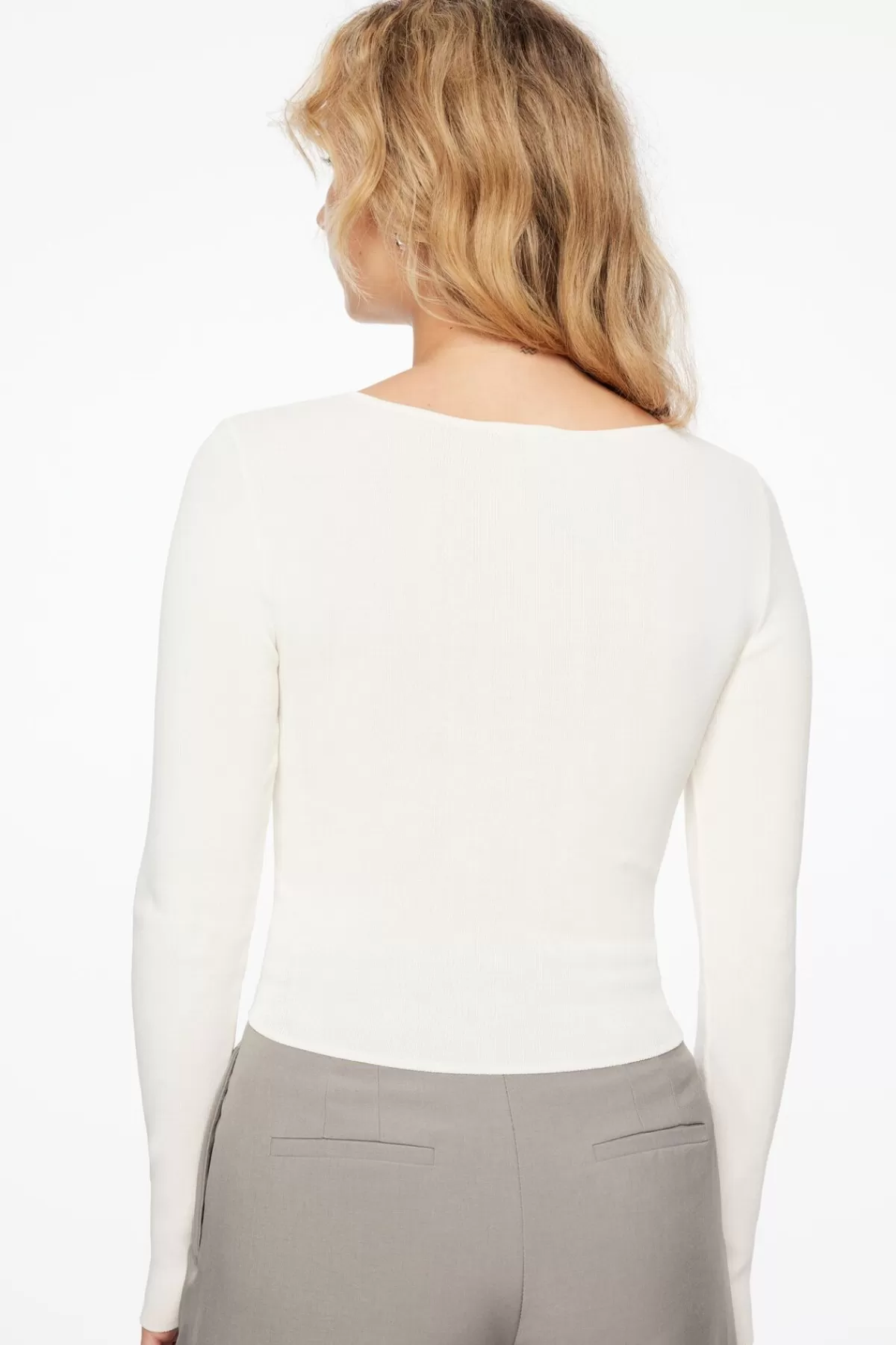 Dynamite Open Neckline Sweater White Cheap