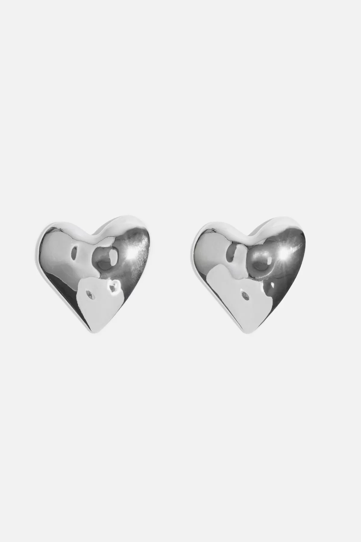 Dynamite Oversized Hammered Heart Earrings Gray Best