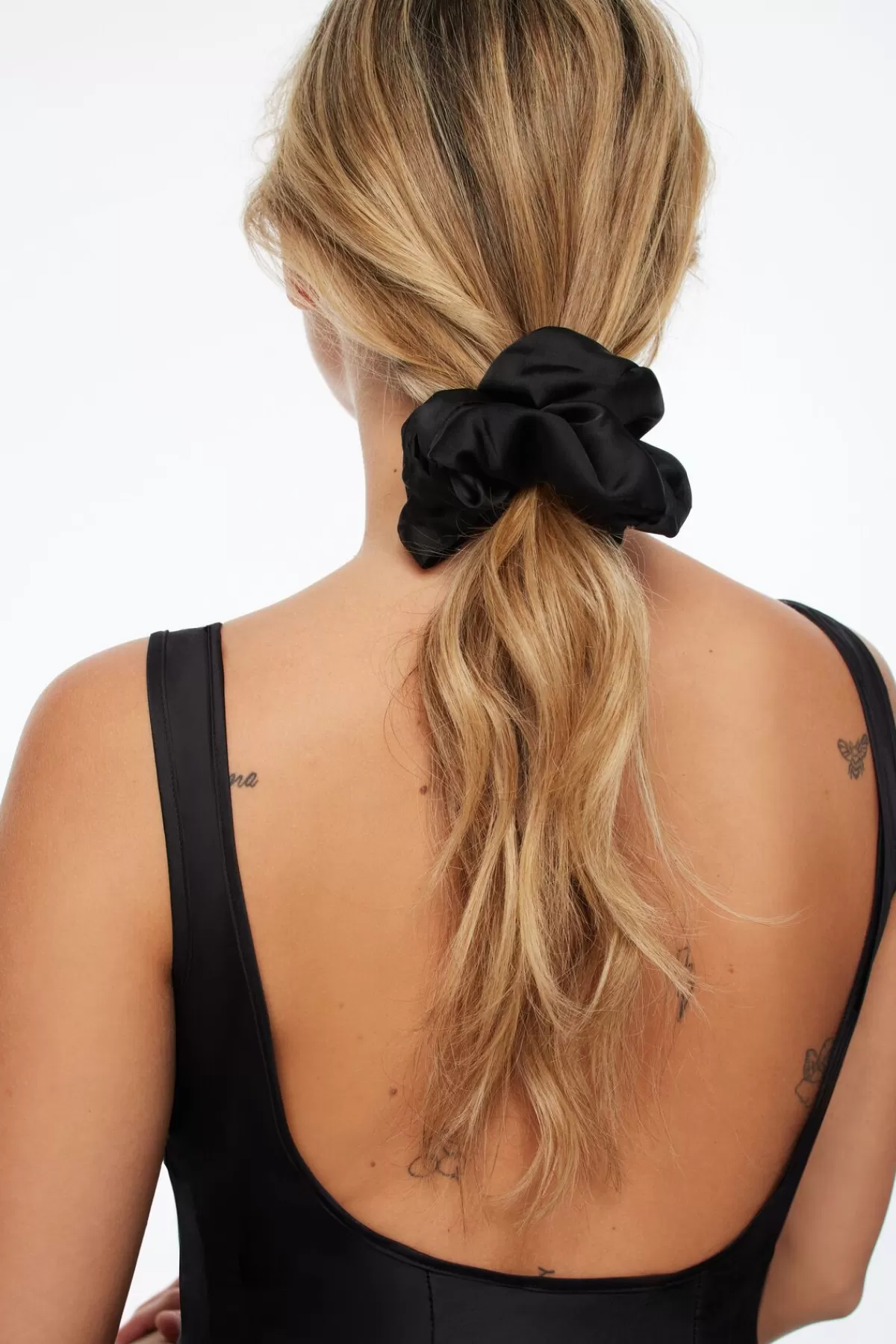 Dynamite Oversized  Satin Scrunchie Black Outlet