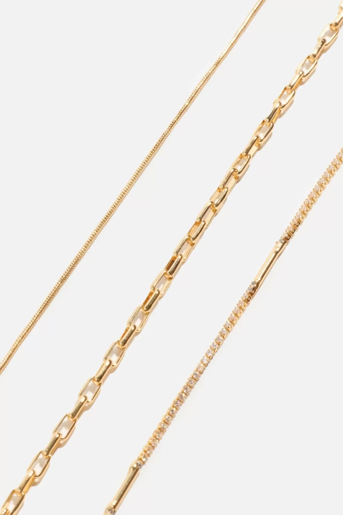 Dynamite 3-Pack Dainty Chain Necklaces White Best