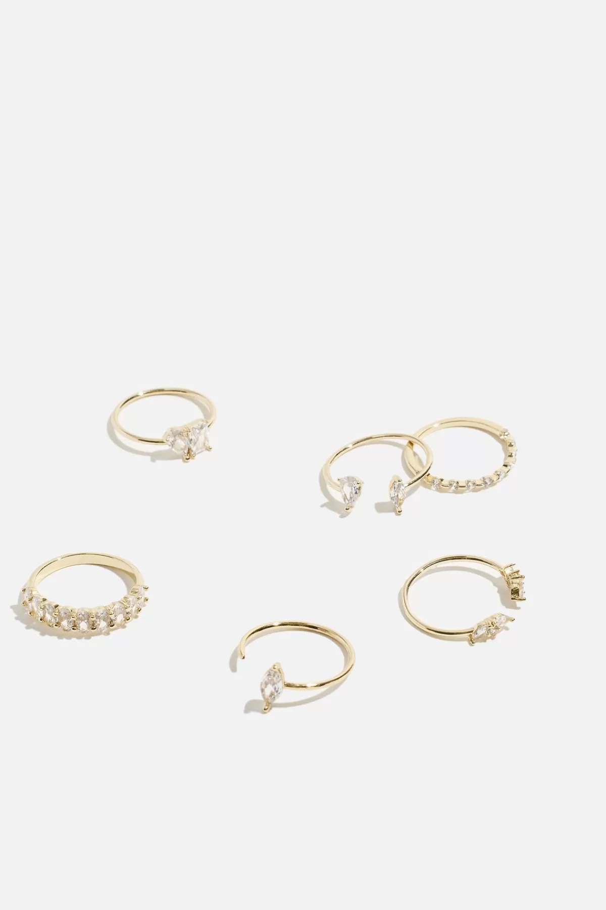 Dynamite 6-Pack Delicate Gem Rings White Store