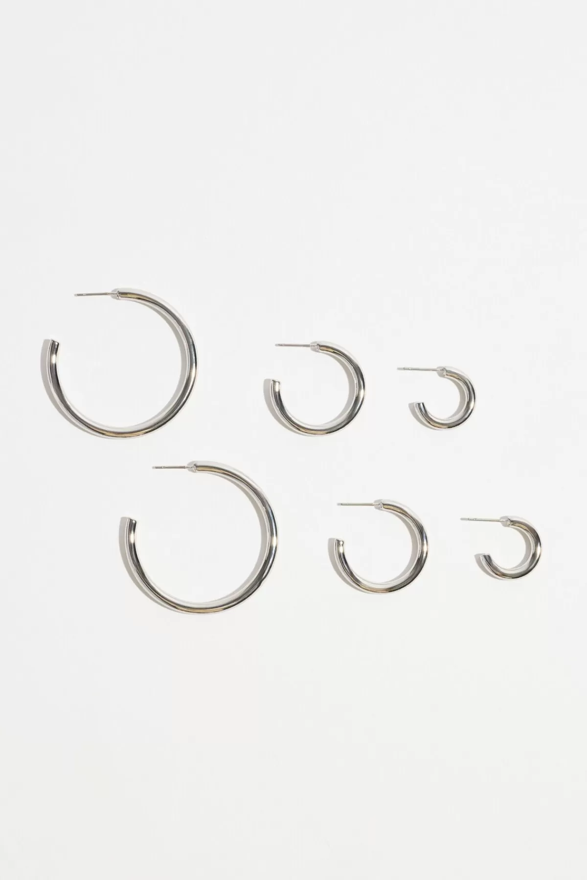 Dynamite 3-Pack Trio Hoop Earrings GREY Cheap