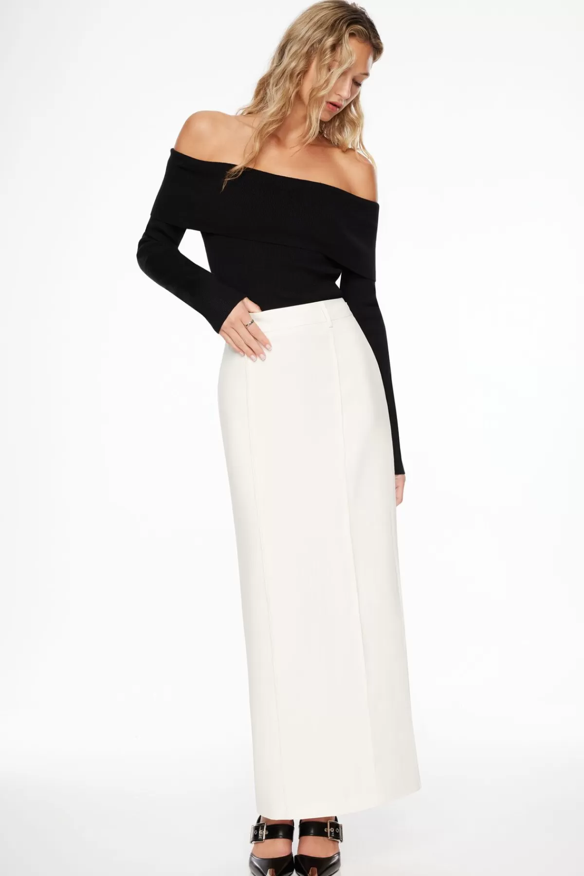 Dynamite Pencil Maxi Skirt White Cheap