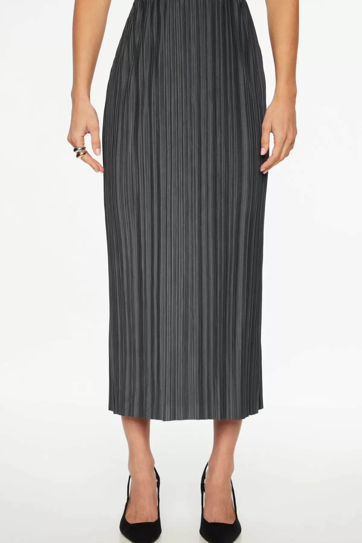 Dynamite Plissé Column Maxi Skirt Blue Cheap