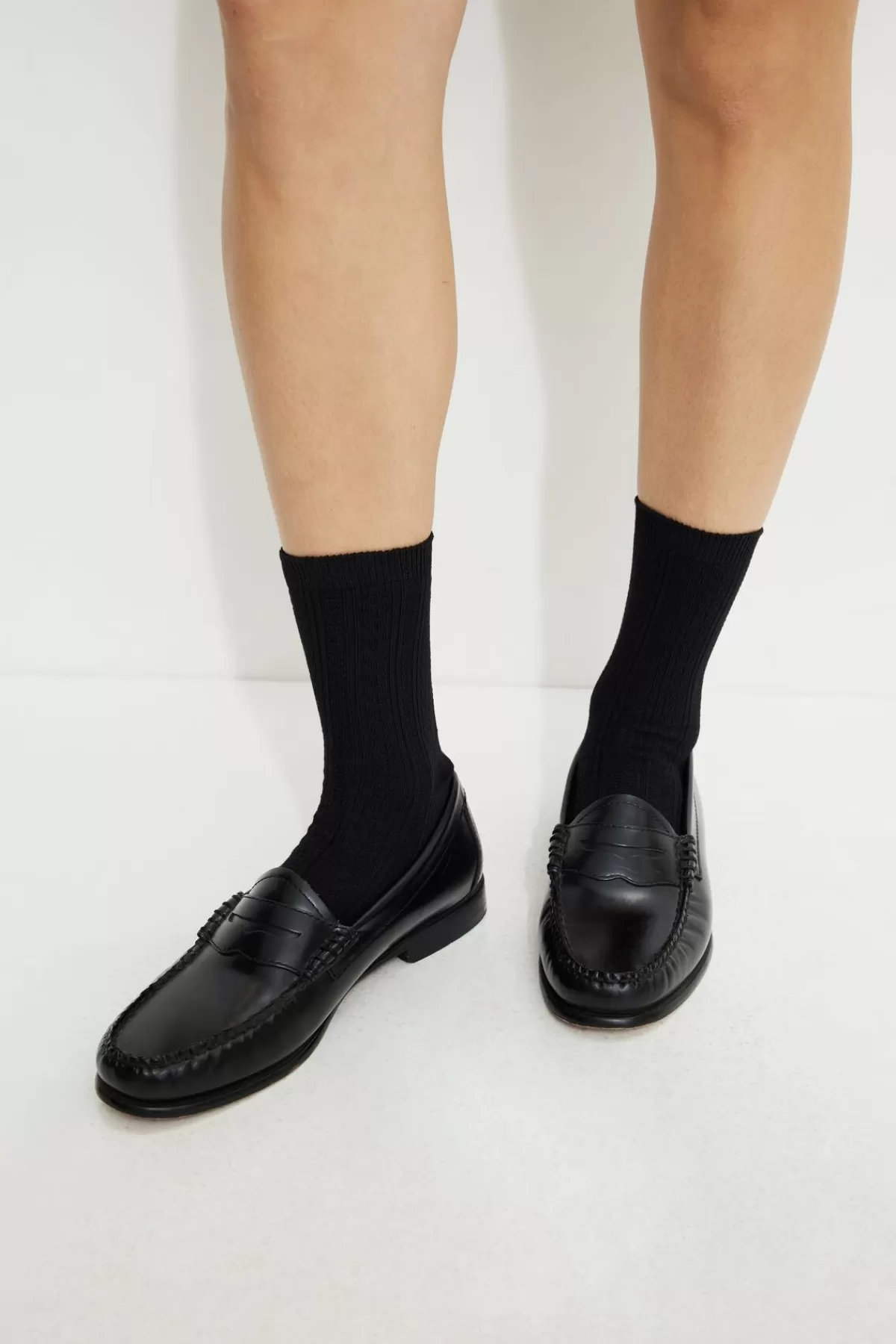 Dynamite Pointelle Crew Socks Black Cheap