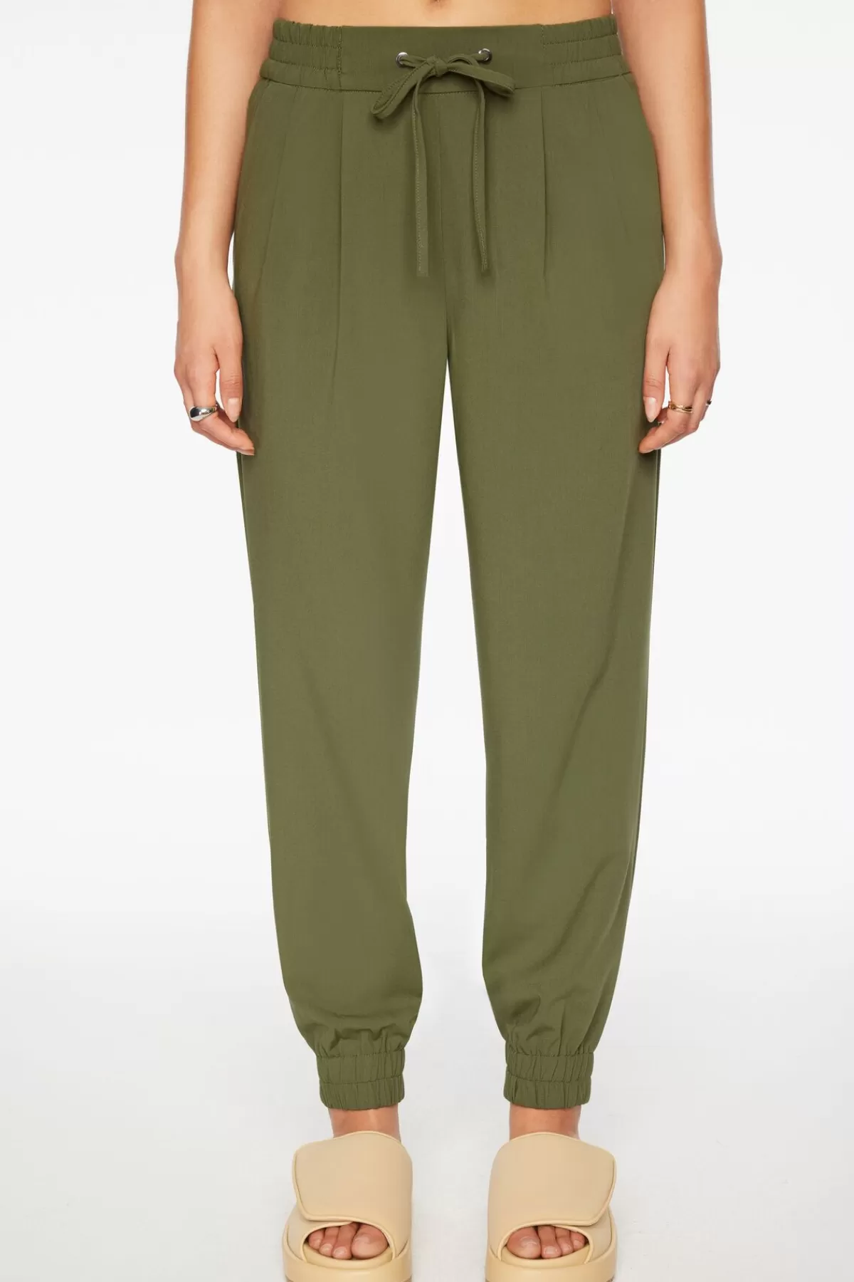 Dynamite Sacha Twill Jogger Pants Green Hot