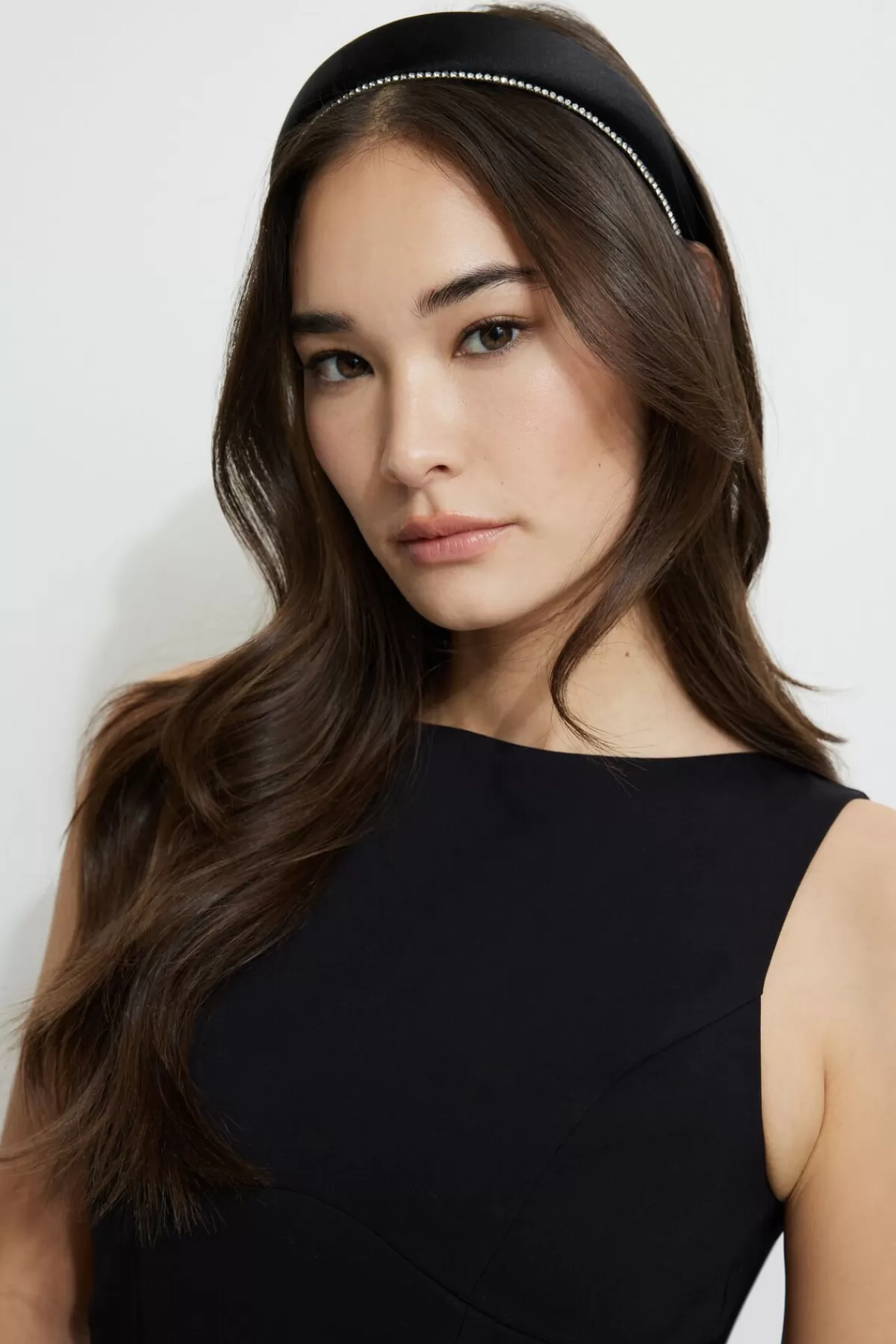 Dynamite Satin Gem Headband Black Cheap